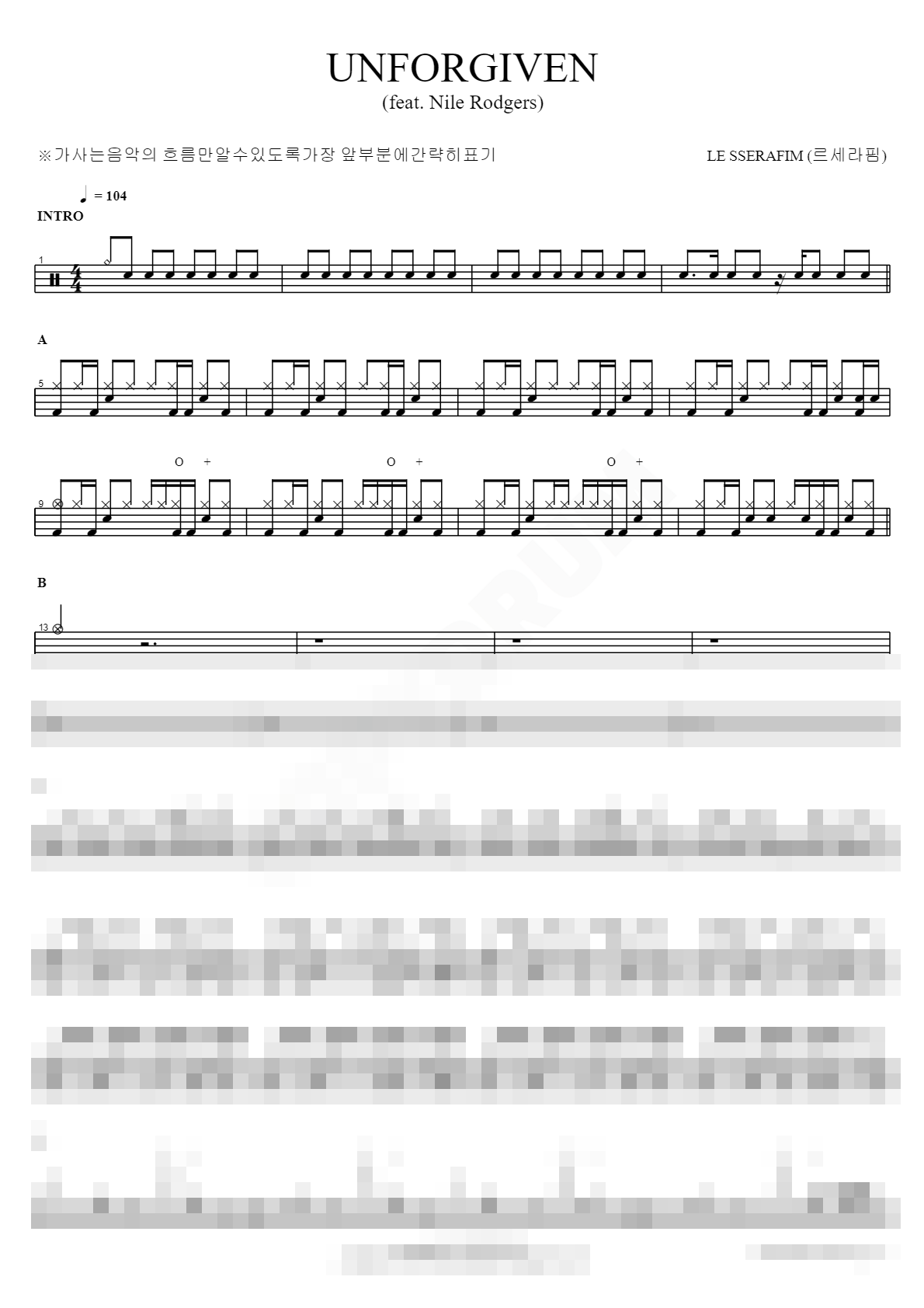 UNFORGIVEN (feat. Nile Rodgers) Sheet Music Preview