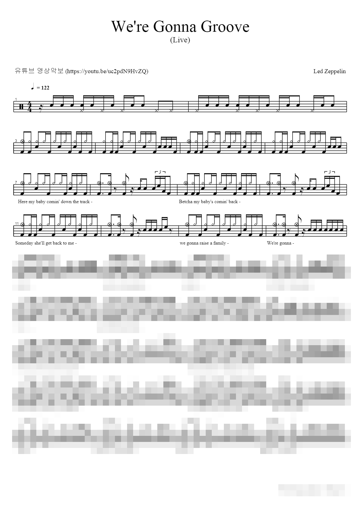 Were Gonna Groove (Live) Sheet Music Preview