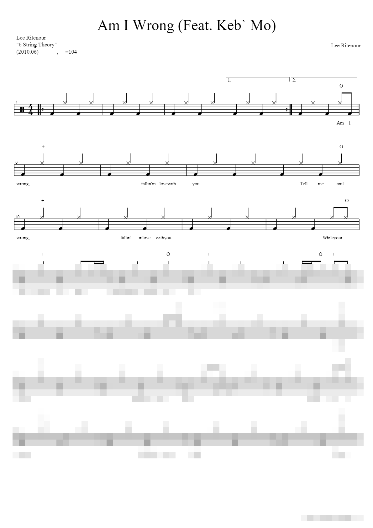 Am I Wrong Sheet Music Preview