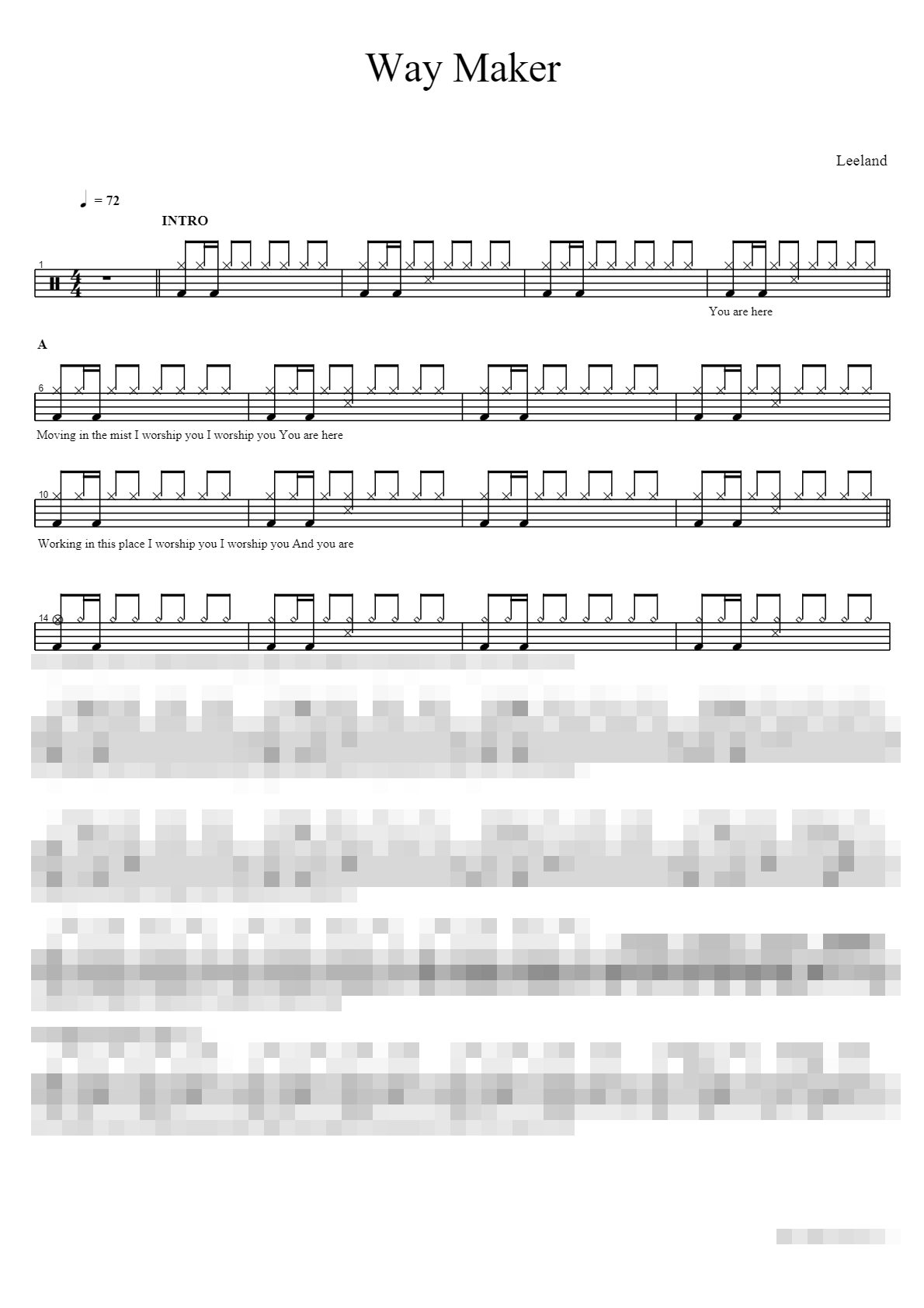 way maker Sheet Music Preview