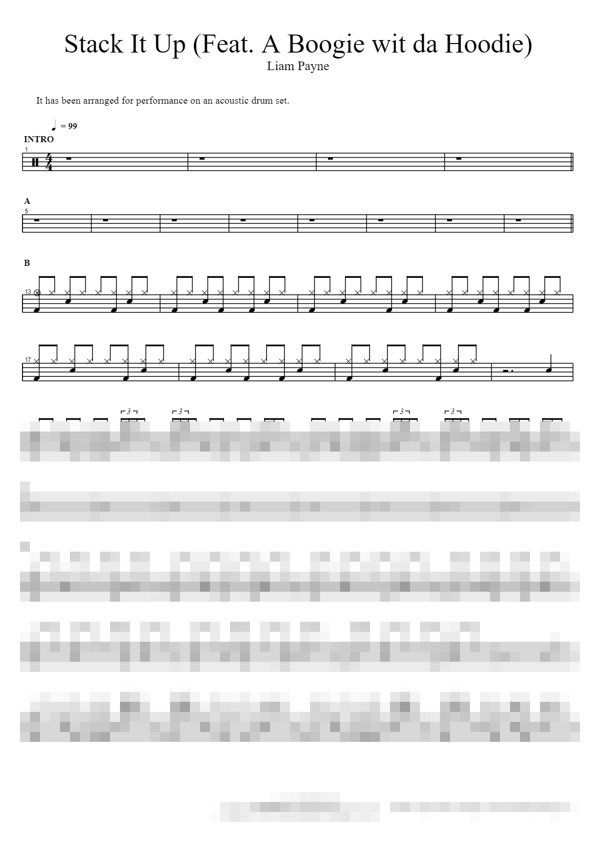 Stack It Up (Feat. A Boogie wit da Hoodie) Sheet Music Preview