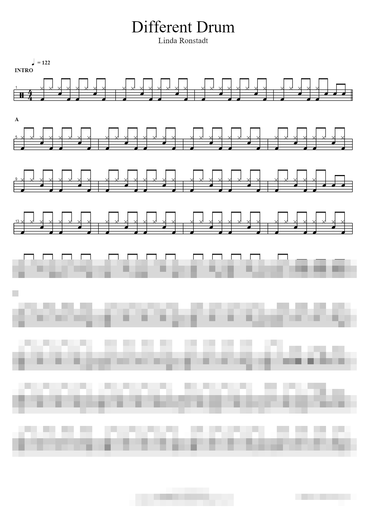 Different Drum Sheet Music Preview