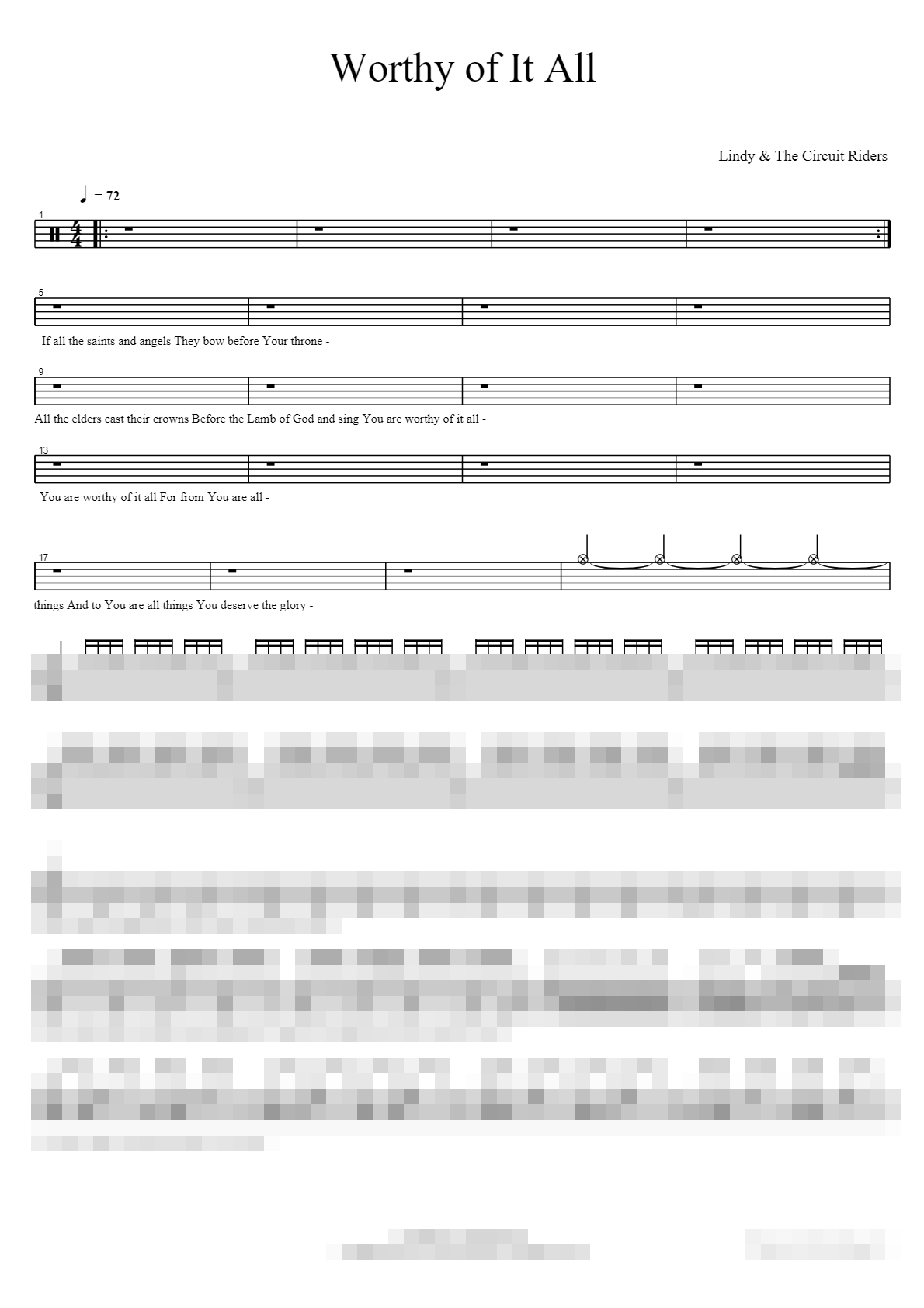 Worthy of It All Sheet Music Preview