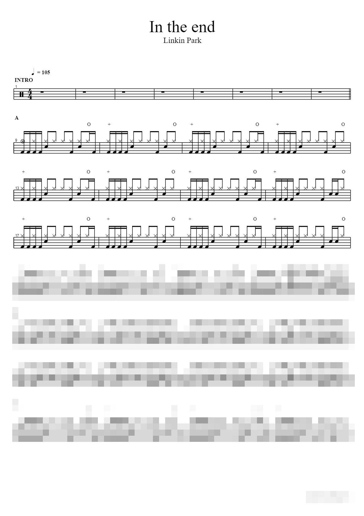 In the end Sheet Music Preview