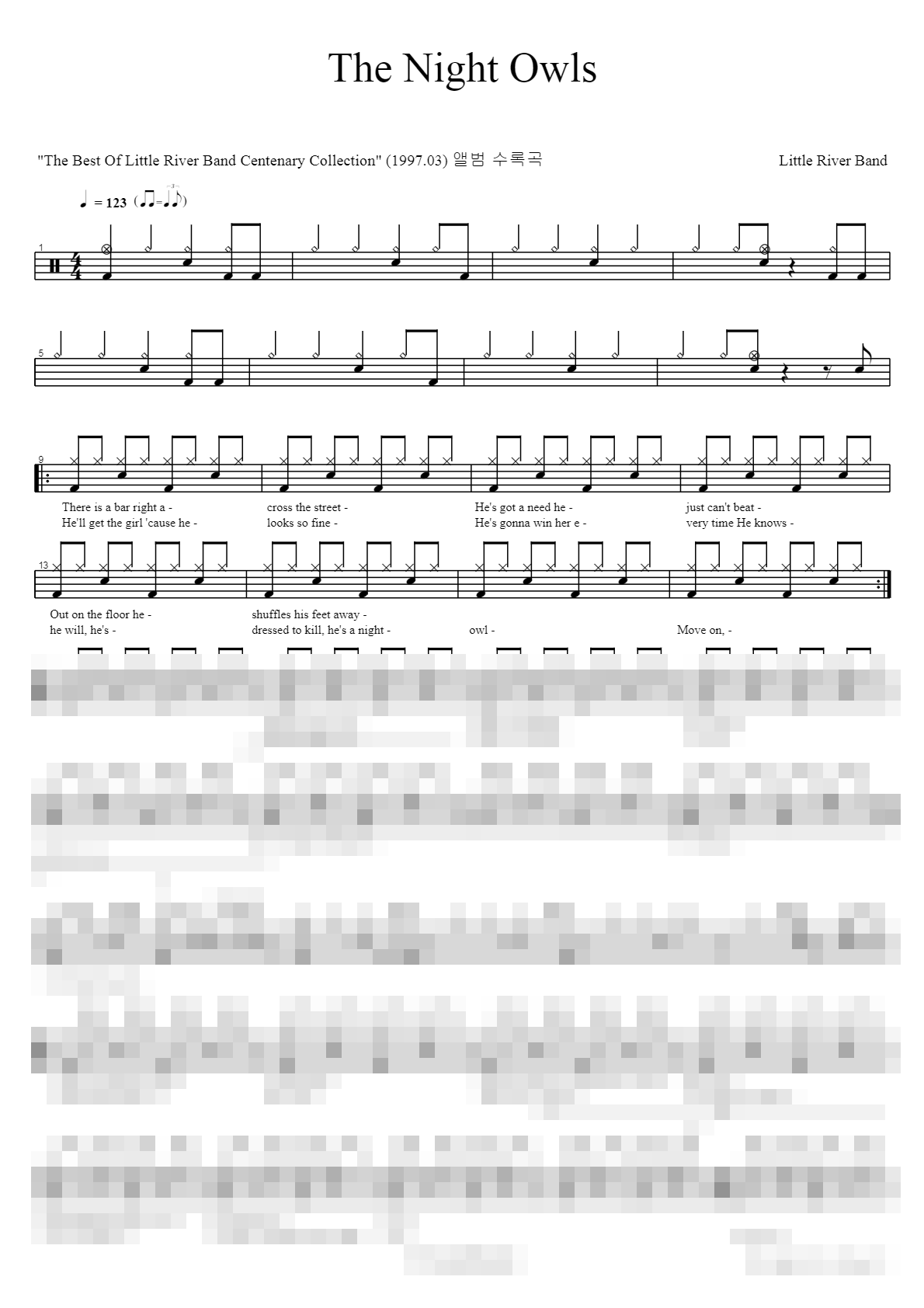 The Night Owls Sheet Music Preview