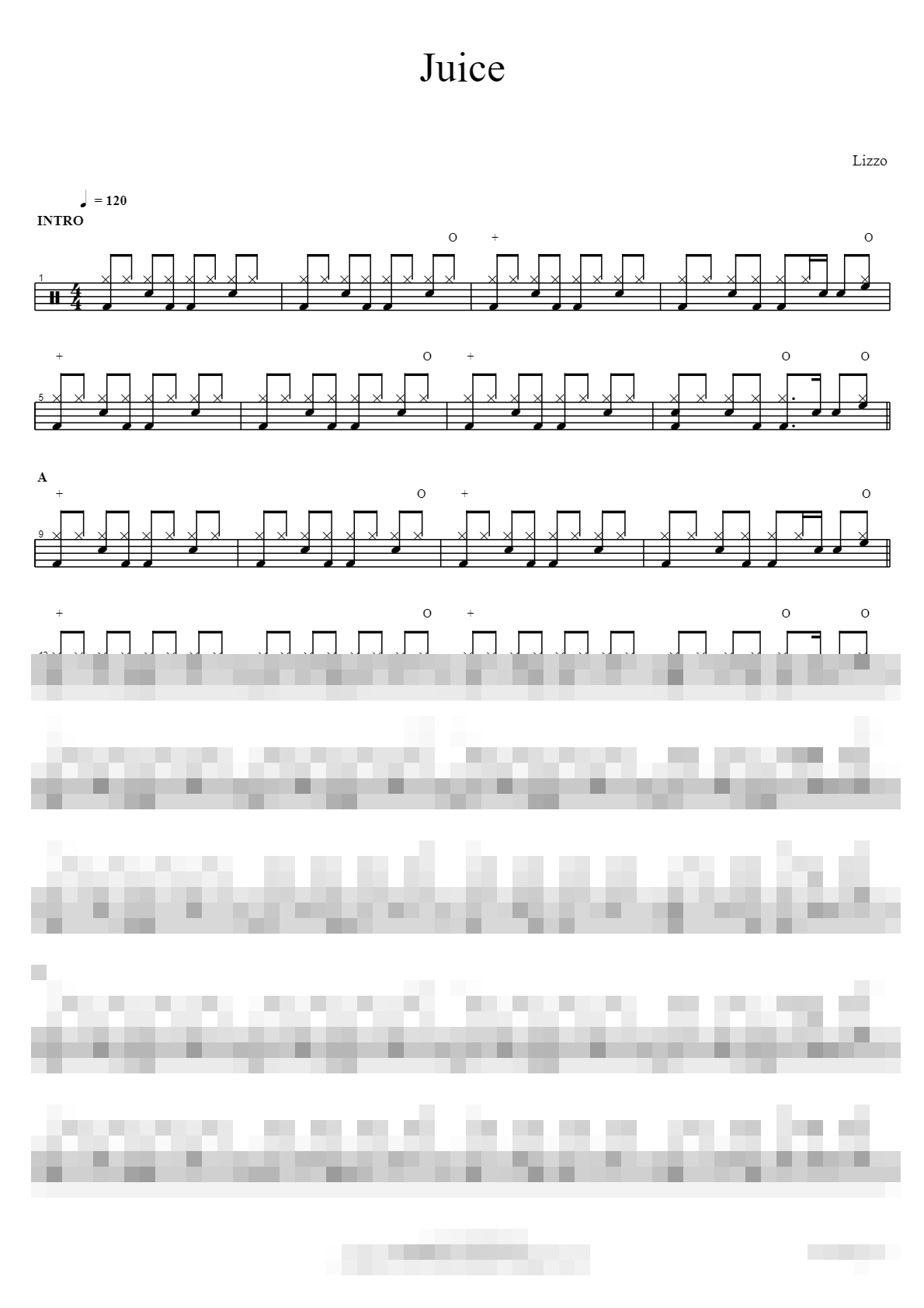 Juice Sheet Music Preview