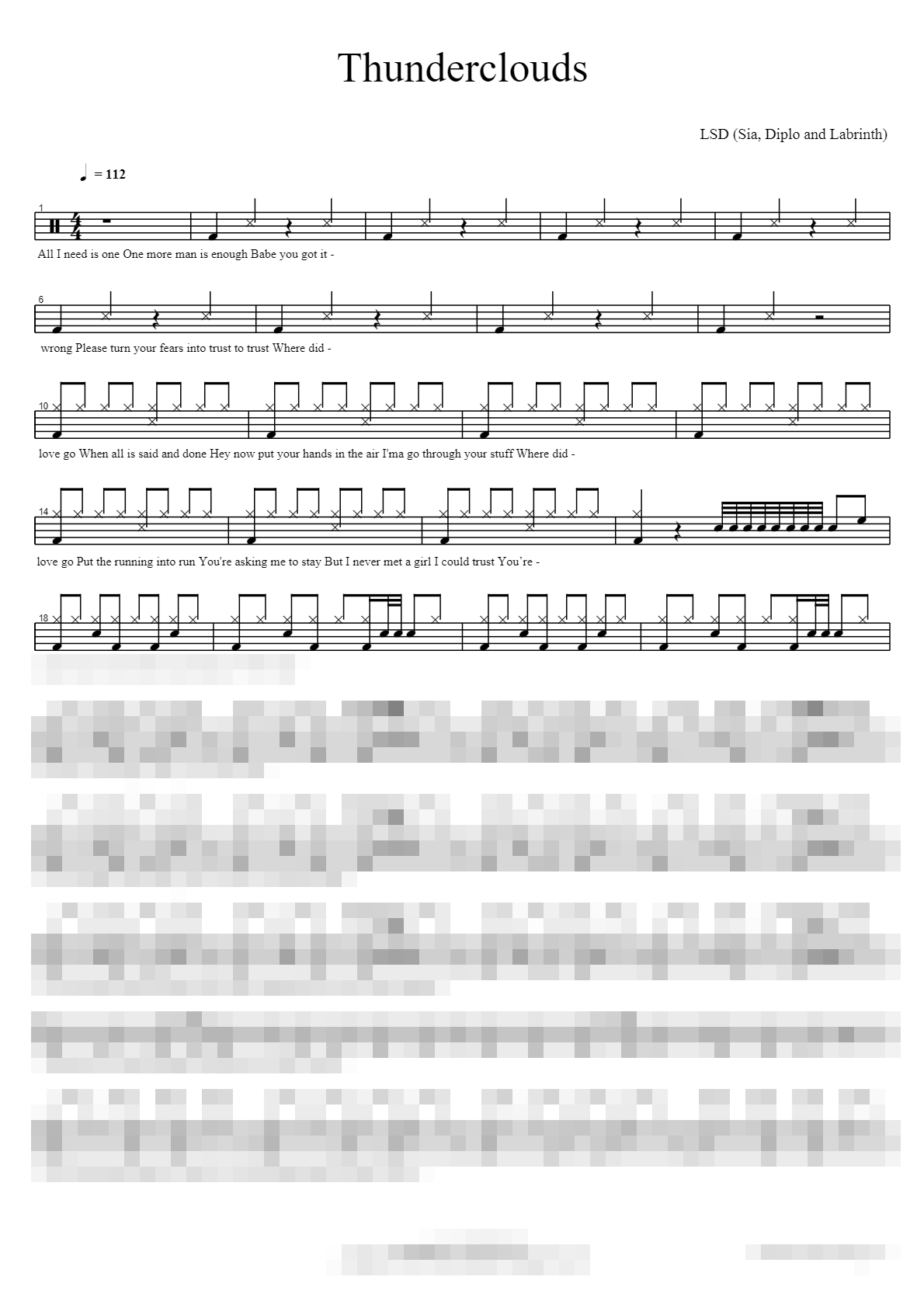 Thunderclouds Sheet Music Preview