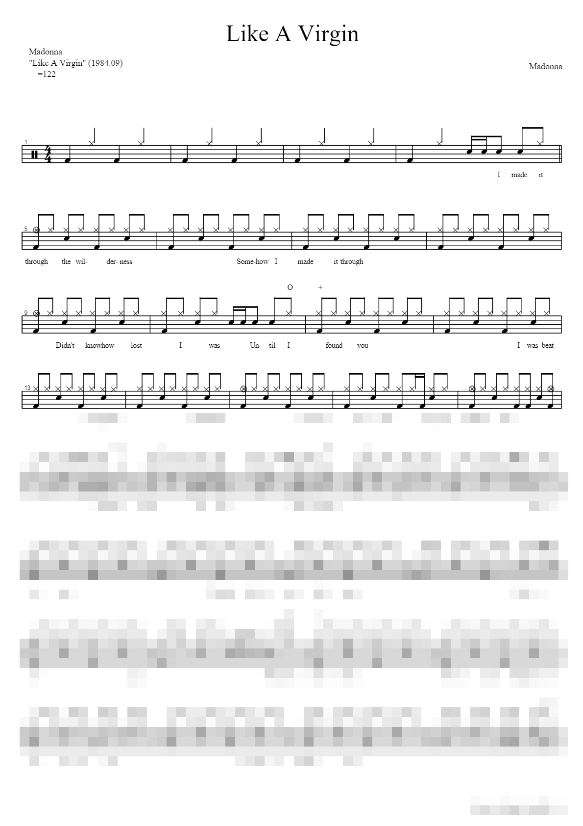 Like A Virgin Sheet Music Preview