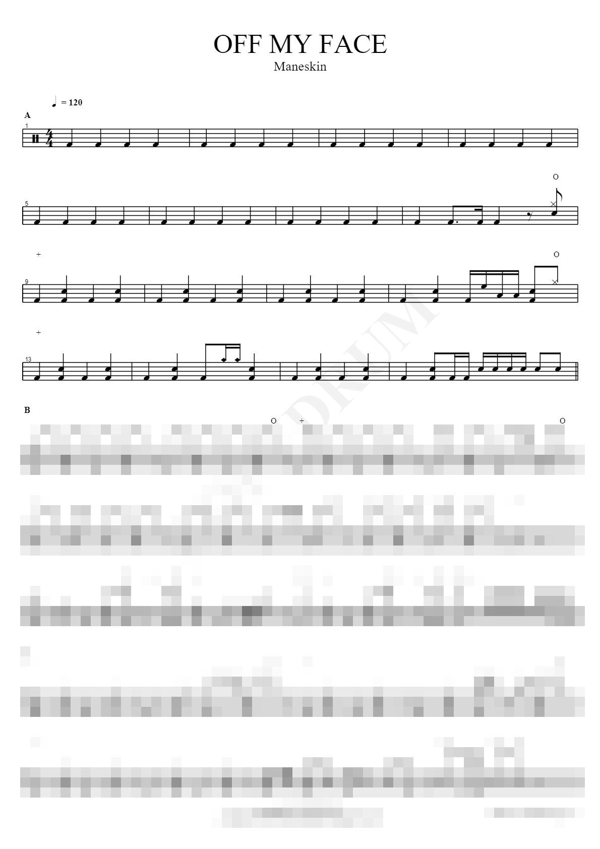 OFF MY FACE Sheet Music Preview
