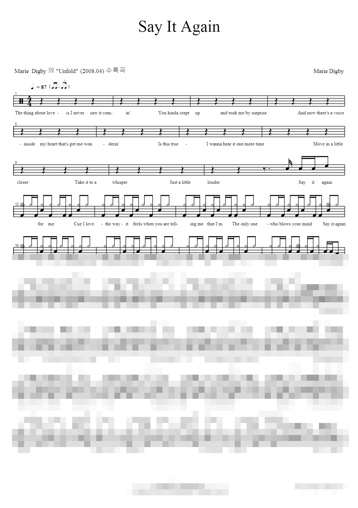 Say It Again Sheet Music Preview