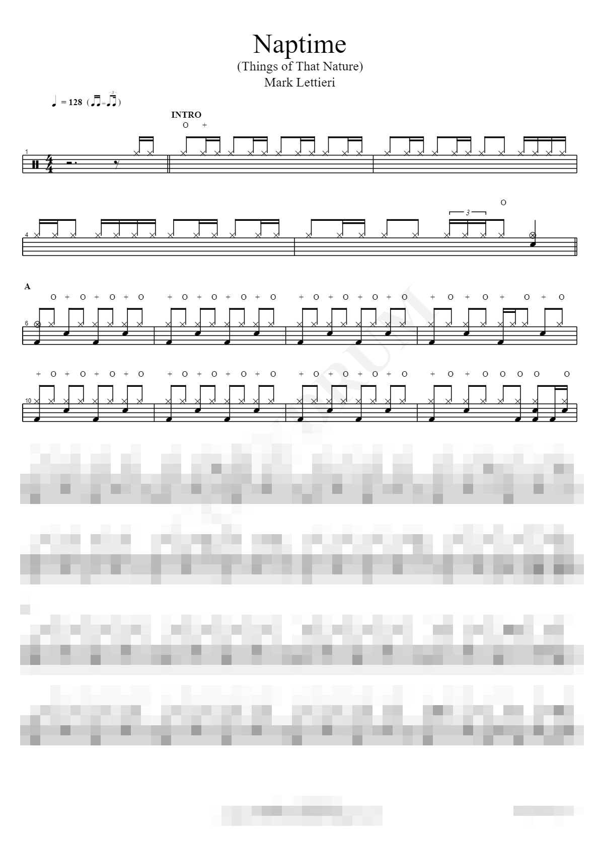 Naptime (Things of That Nature) Sheet Music Preview