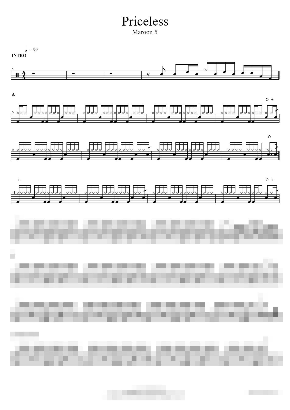 Priceless Sheet Music Preview