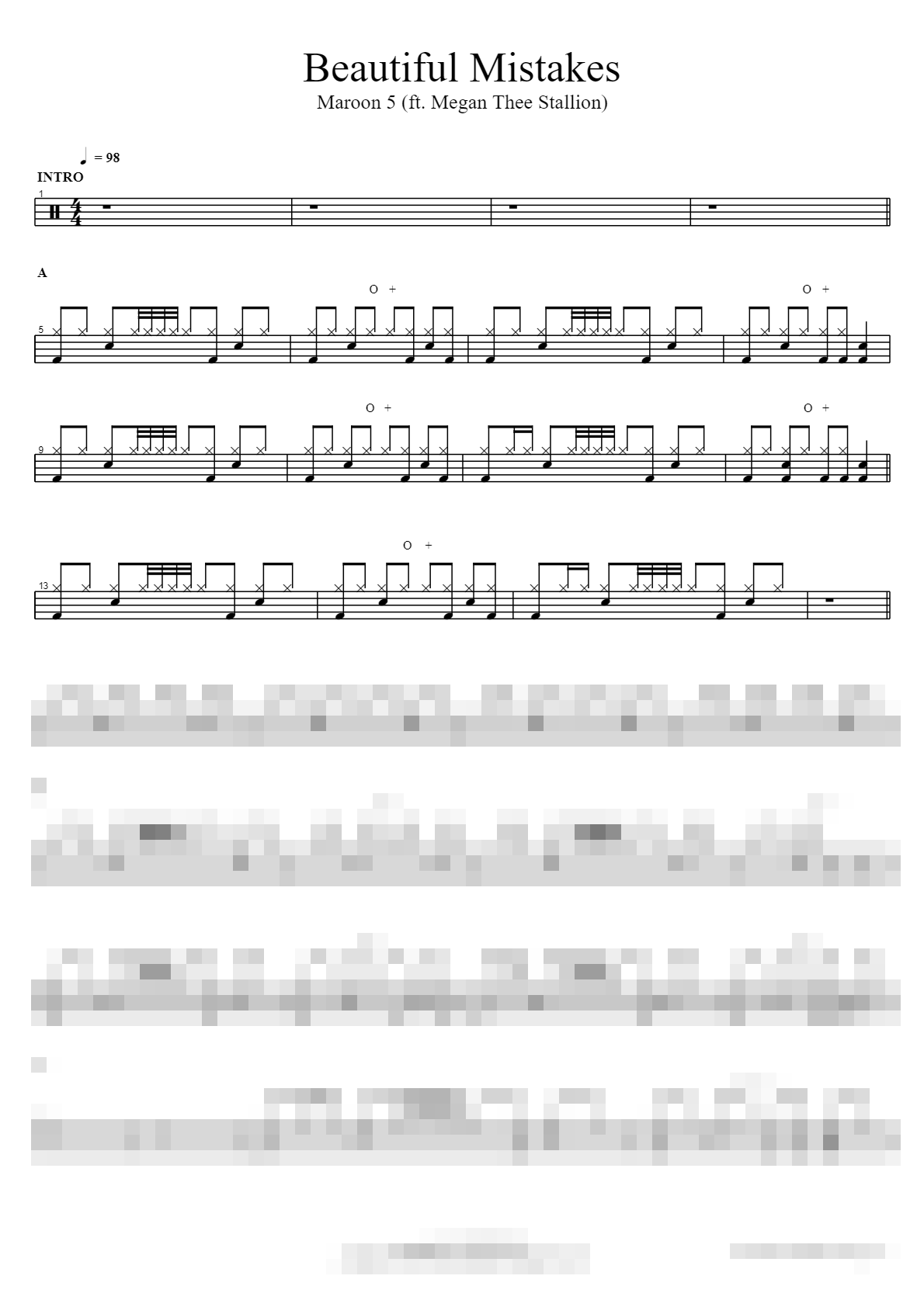 Beautiful Mistakes ft. Megan Thee Stallion Sheet Music Preview