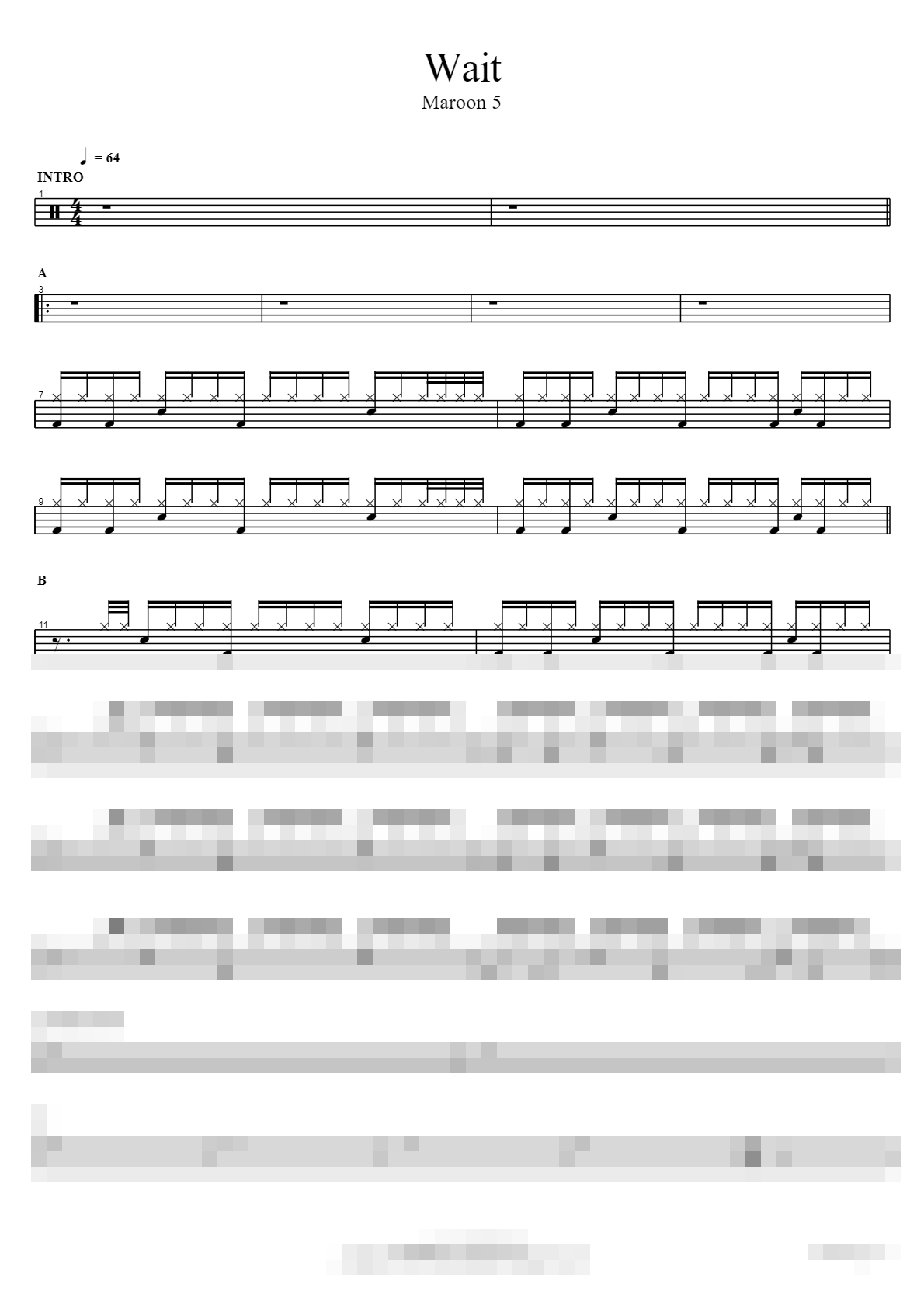 Wait Sheet Music Preview