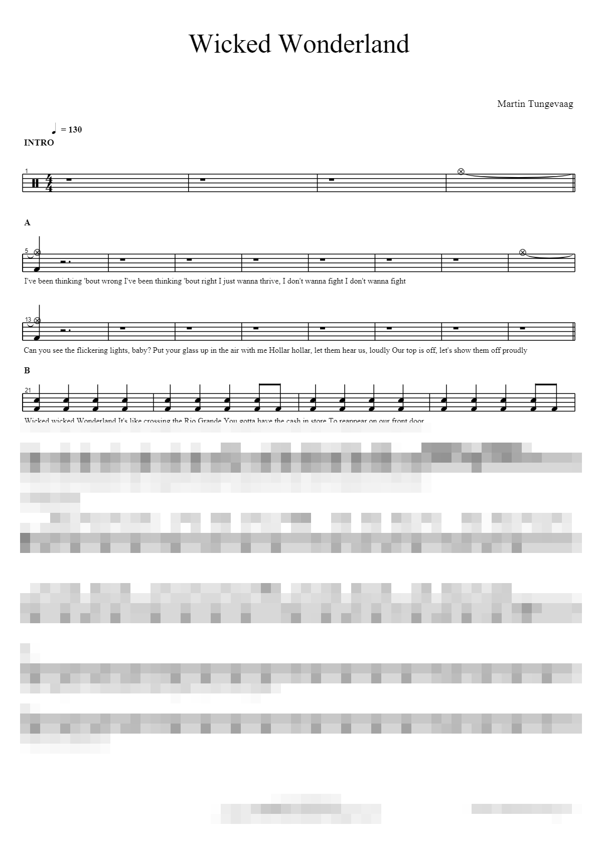 Wicked Wonderland Sheet Music Preview