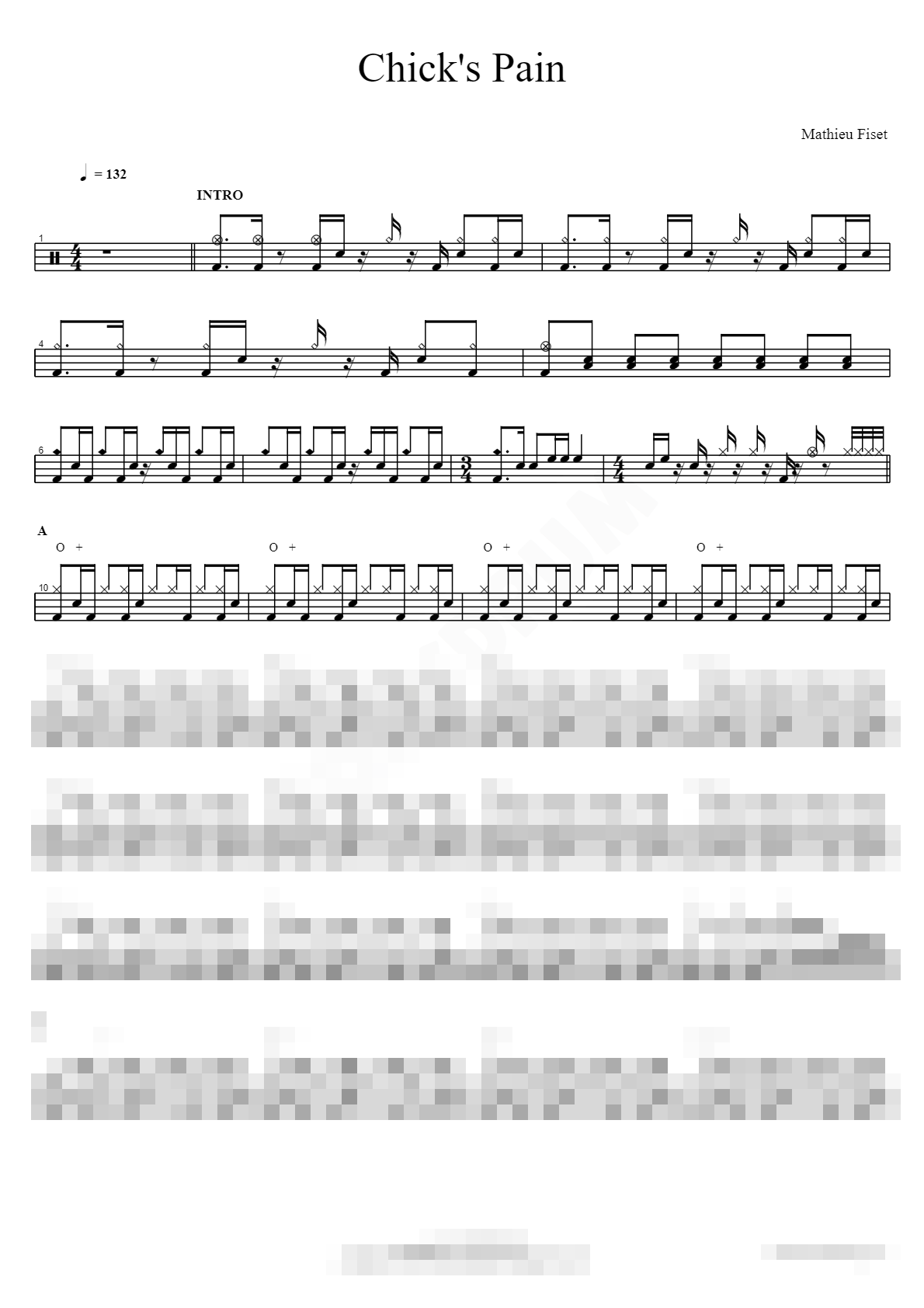 Chick's Pain Sheet Music Preview