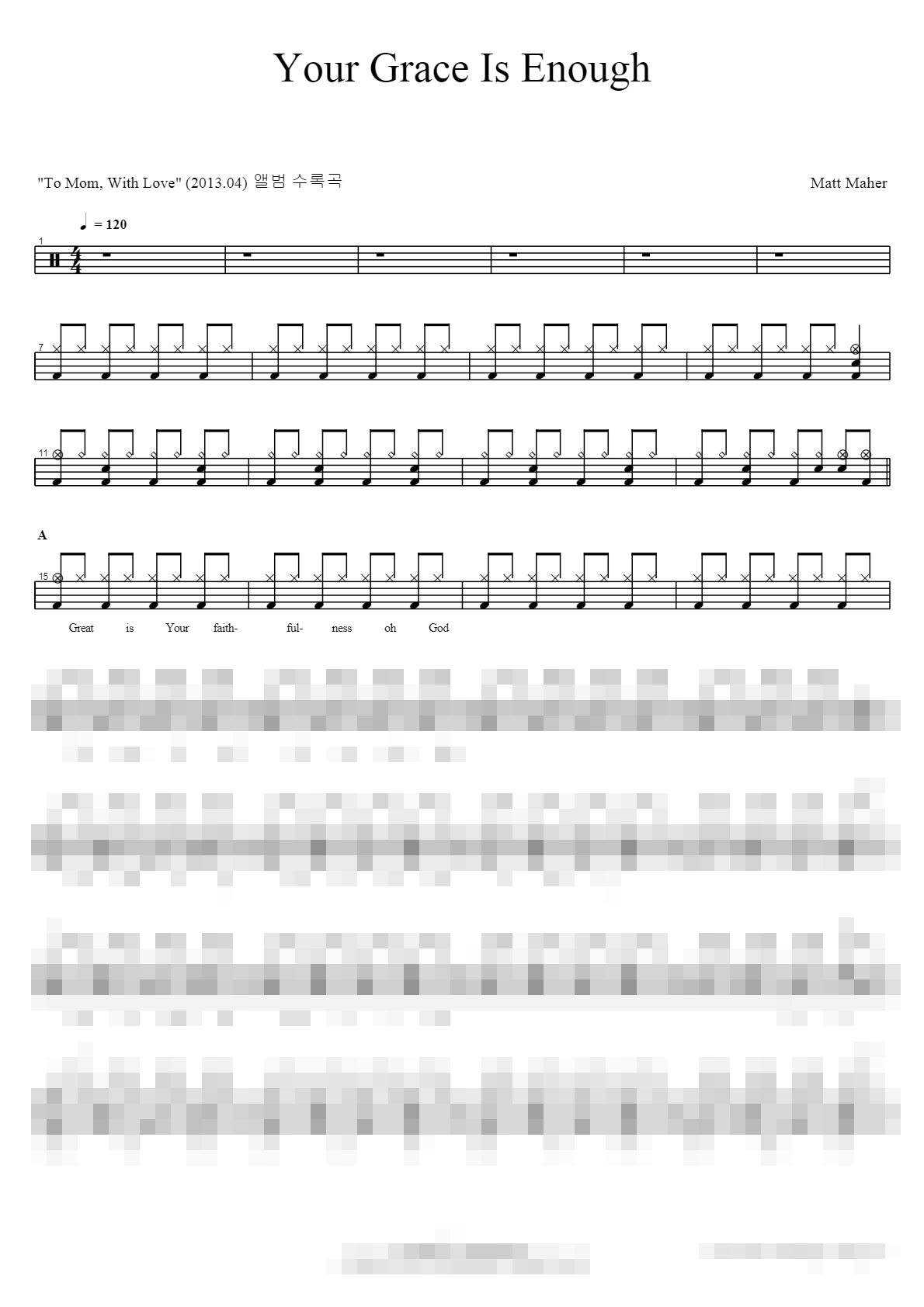 Your Grace Is Enough Sheet Music Preview