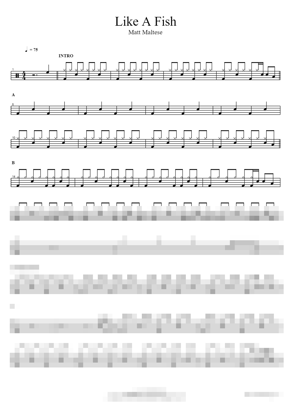 Like A Fish Sheet Music Preview