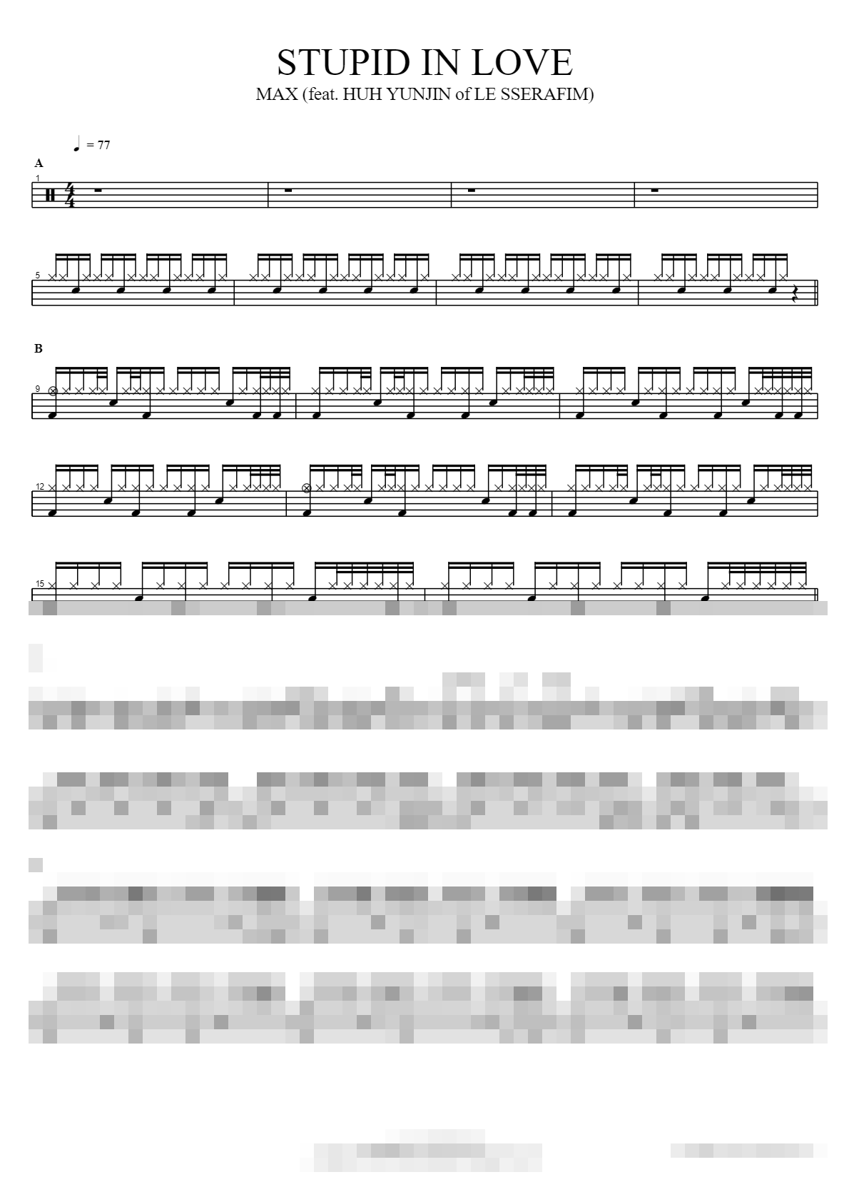 STUPID IN LOVE (feat. HUH YUNJIN of LE SSERAFIM) Sheet Music Preview