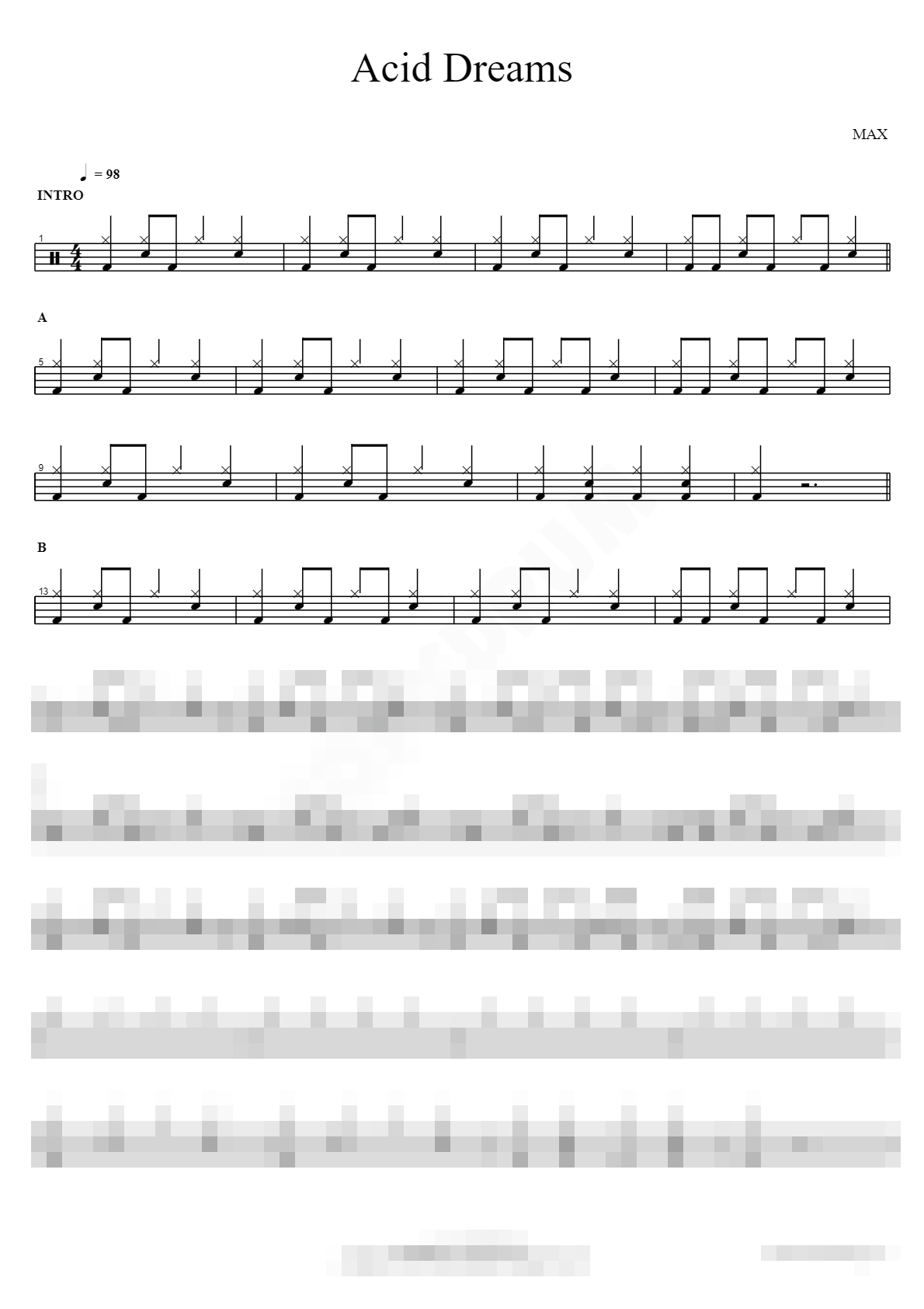 Acid Dreams Sheet Music Preview
