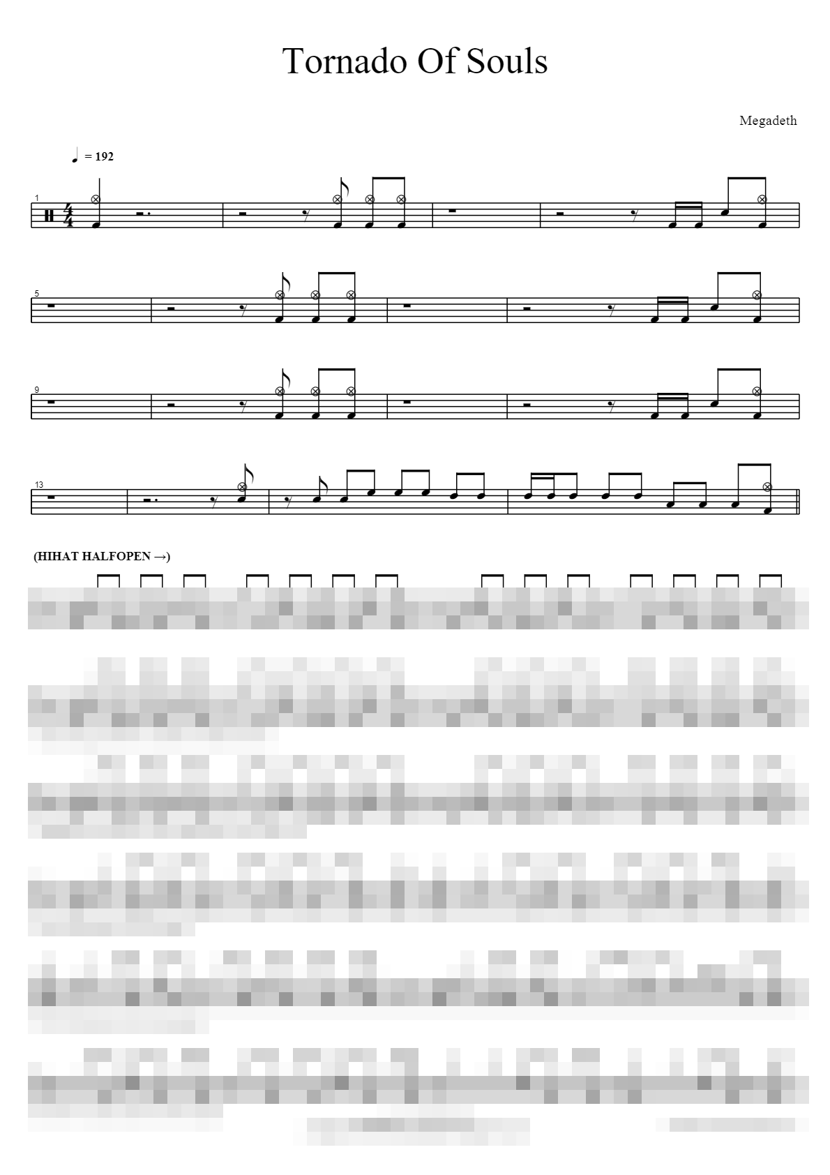 Tornado Of Souls Sheet Music Preview