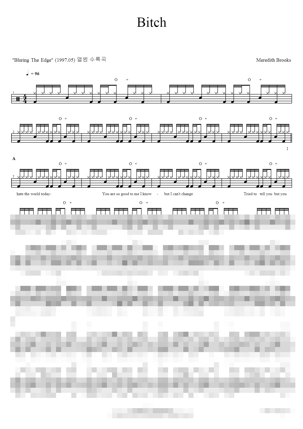 Bitch Sheet Music Preview