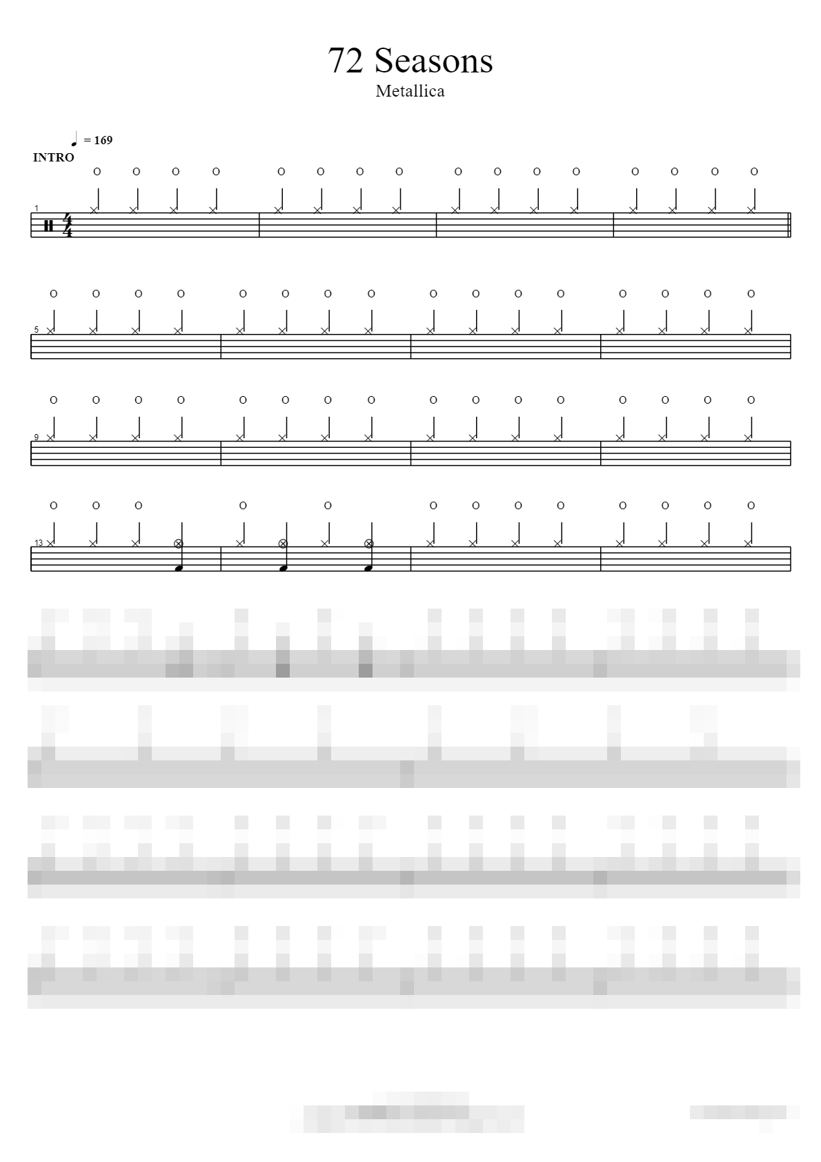 72 Seasons Sheet Music Preview