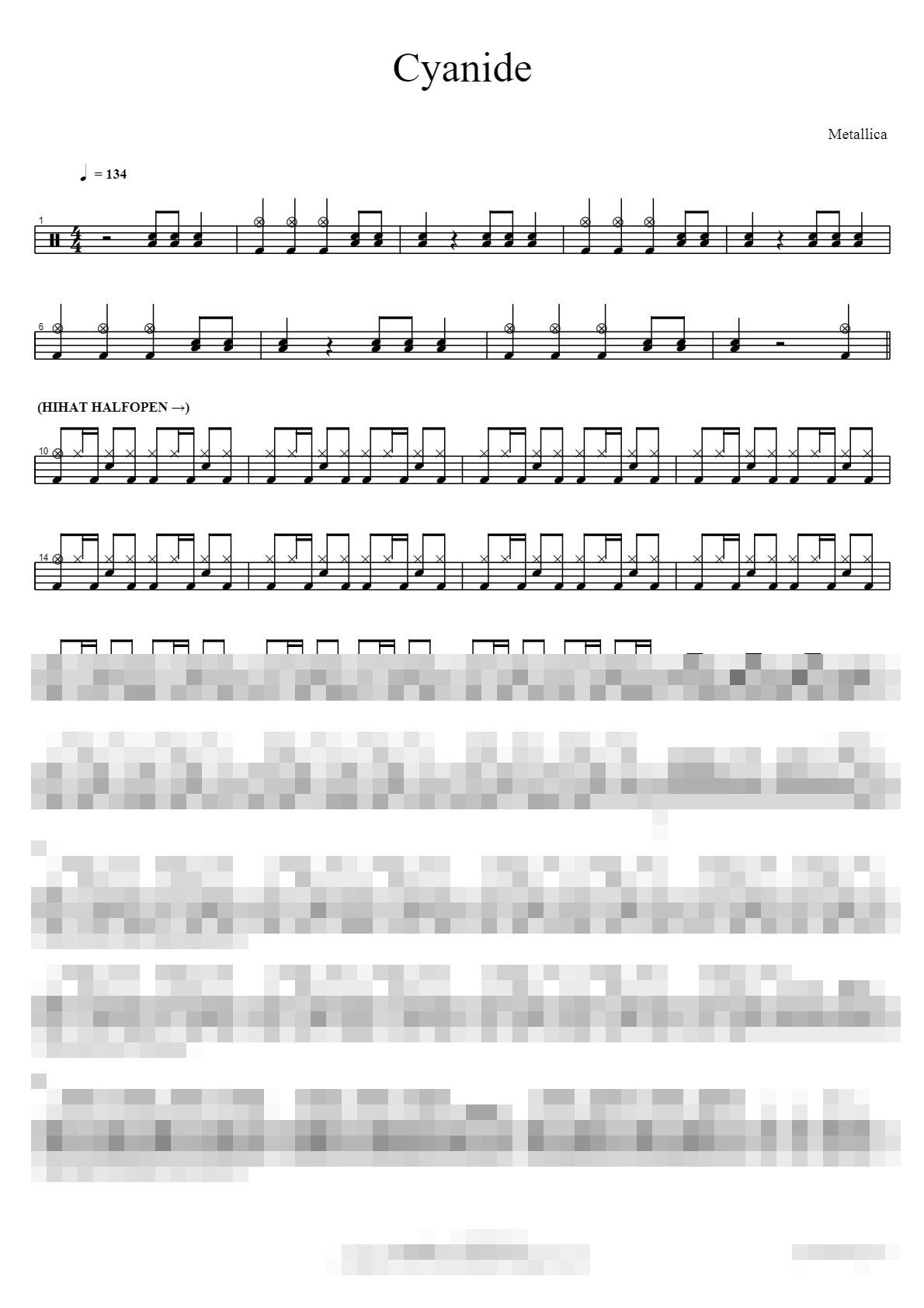Cyanide Sheet Music Preview