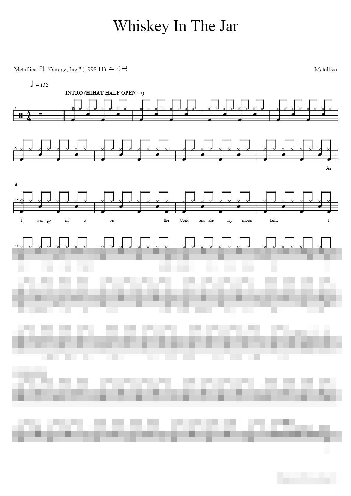 Whiskey In The Jar Sheet Music Preview