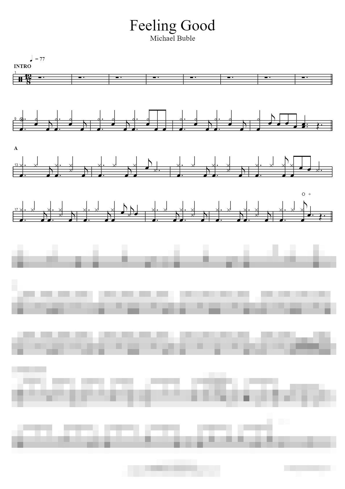 Feeling Good Sheet Music Preview