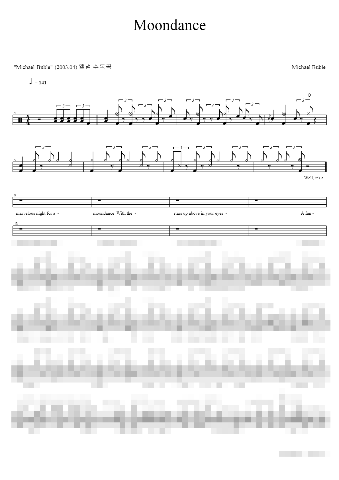 Moondance Sheet Music Preview