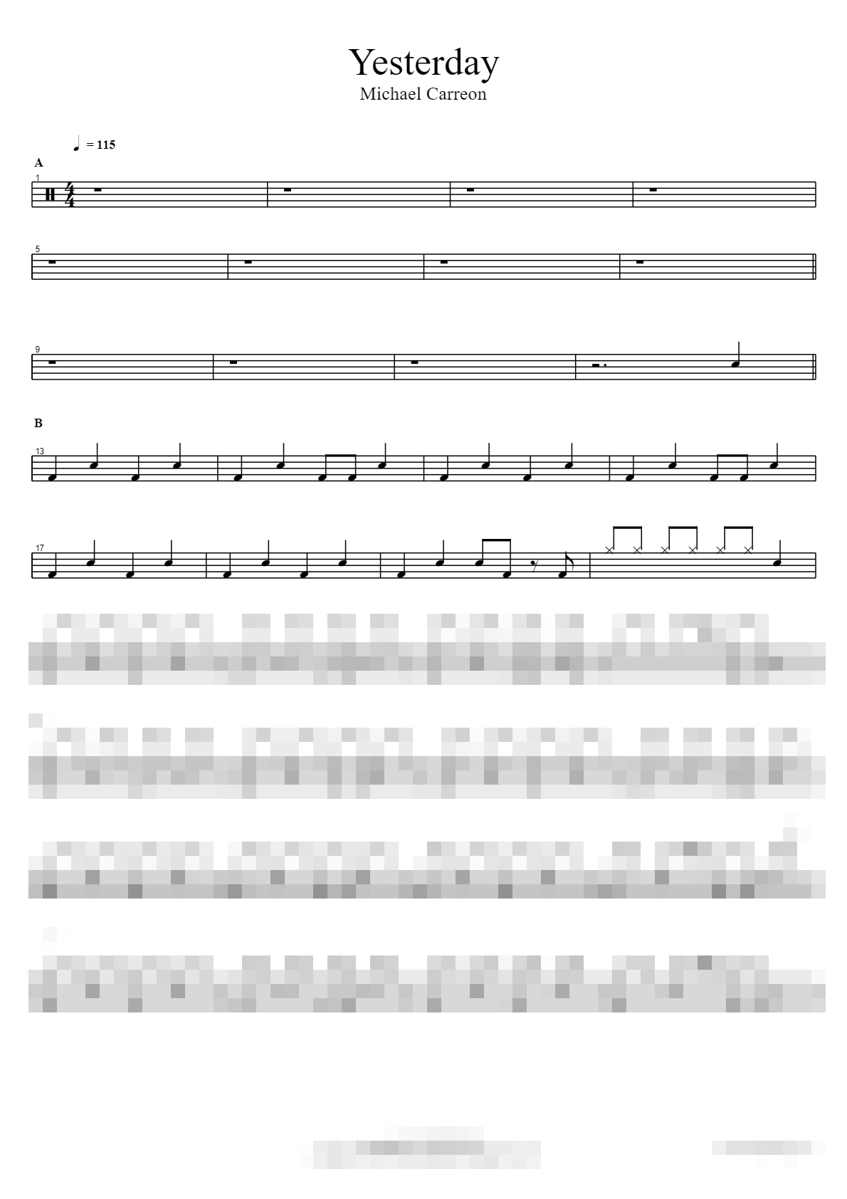 Yesterday Sheet Music Preview