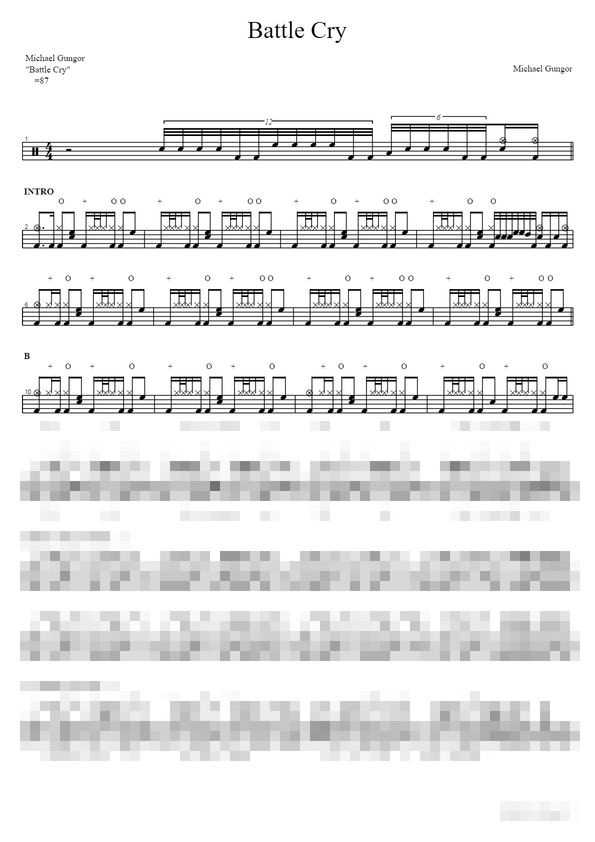 Battle Cry Sheet Music Preview