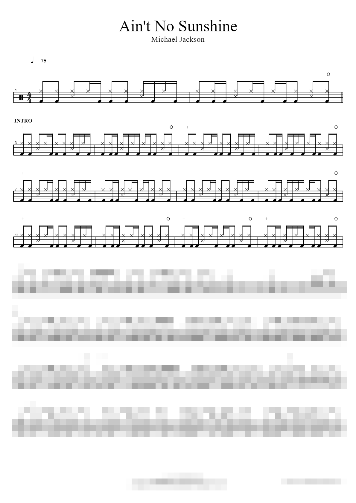 Ain't No Sunshine Sheet Music Preview