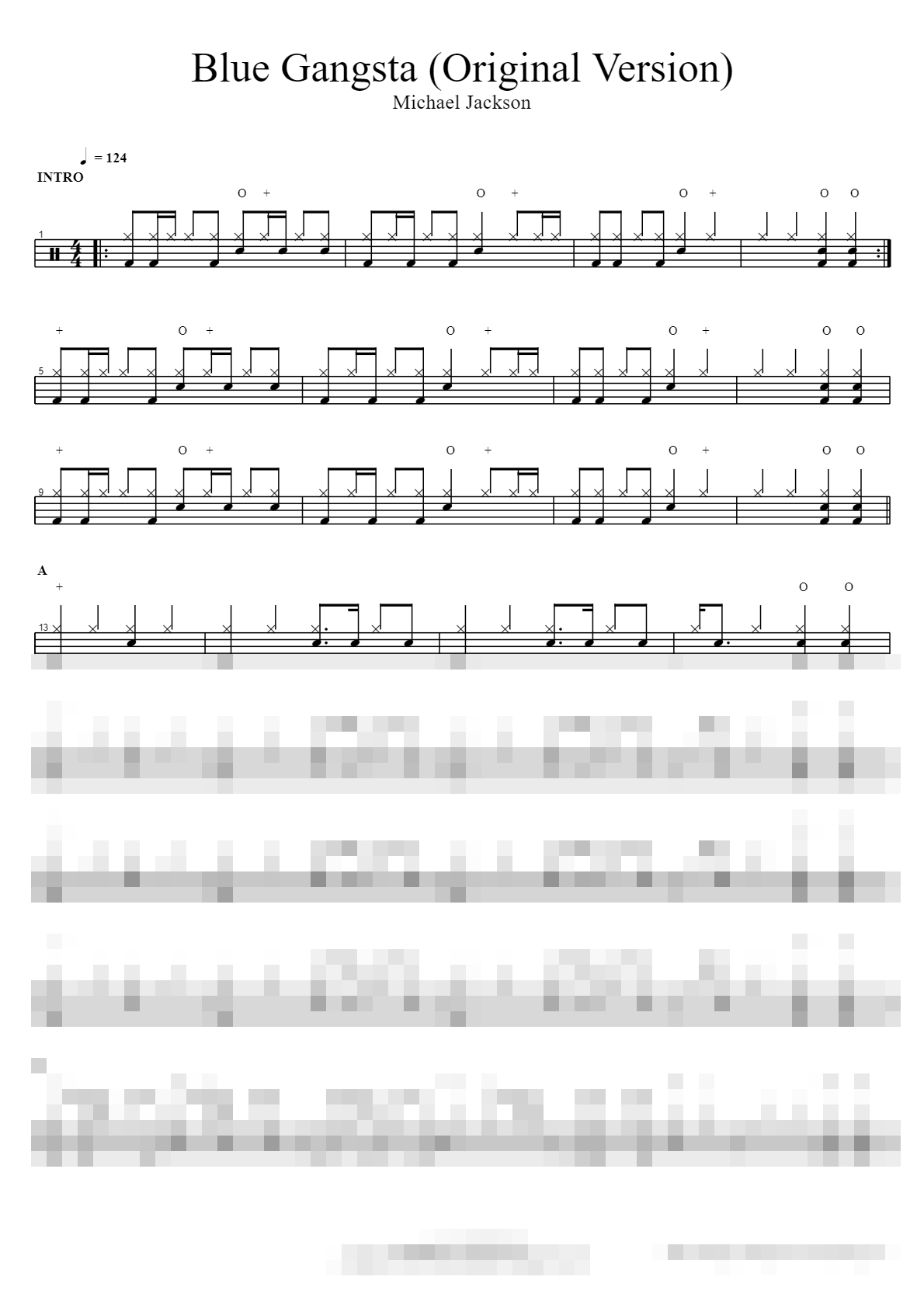 Blue Gangsta (Original Version) Sheet Music Preview