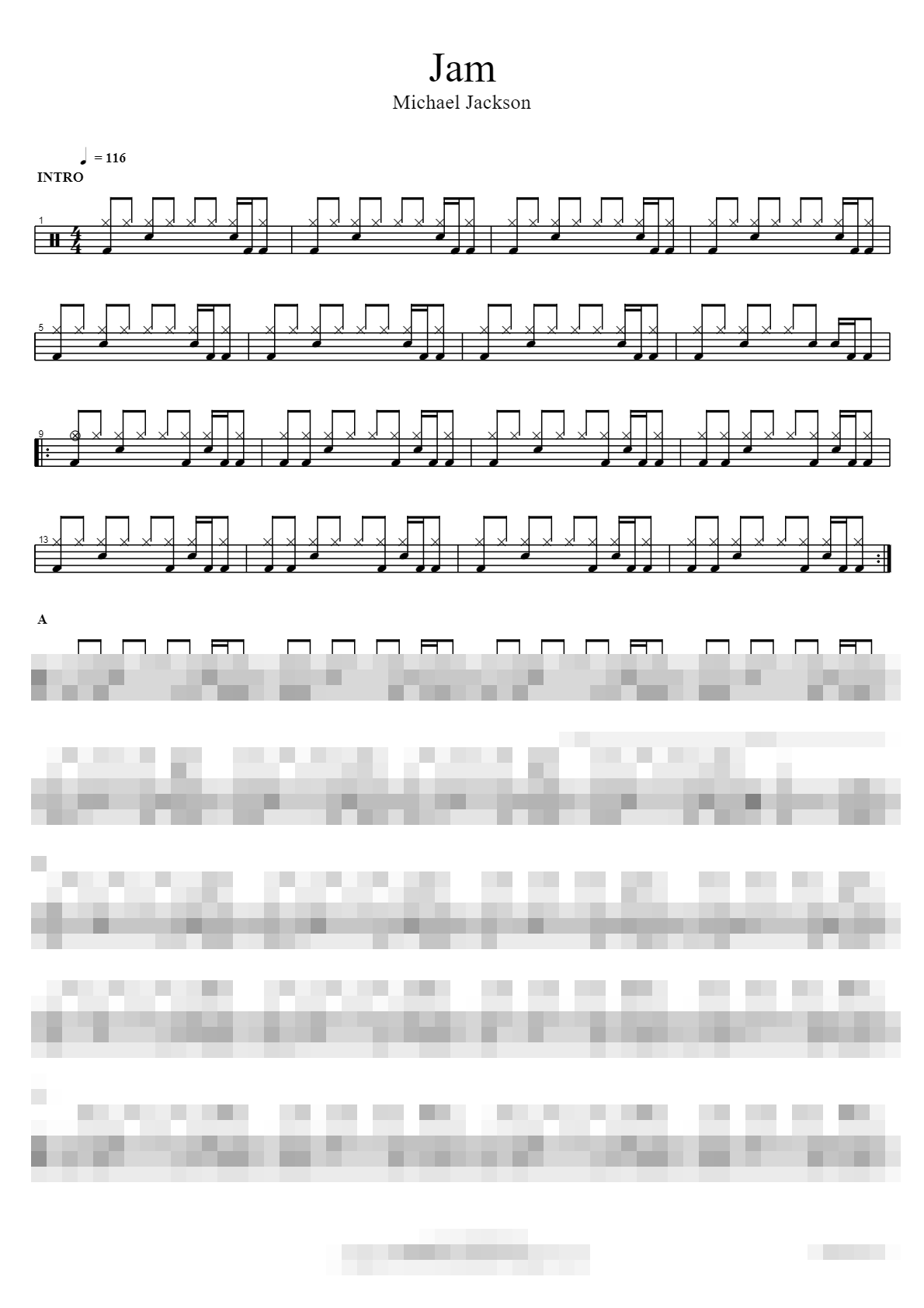 Jam Sheet Music Preview