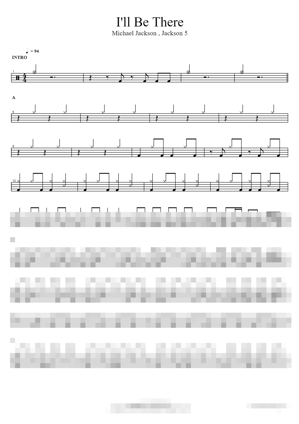 I'll Be There Sheet Music Preview