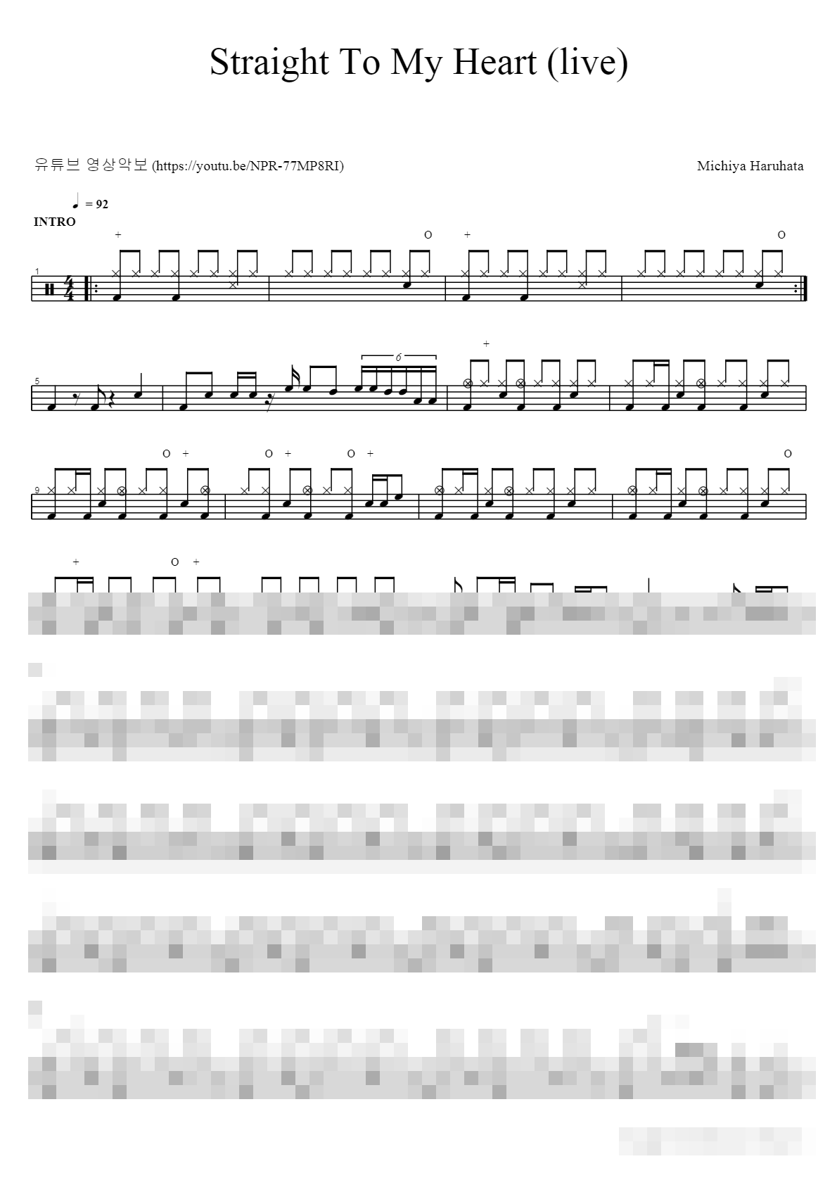 Straight To My Heart (live) Sheet Music Preview