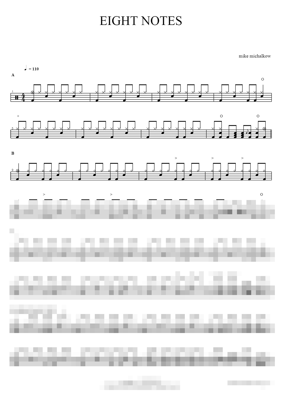 eight notes Sheet Music Preview