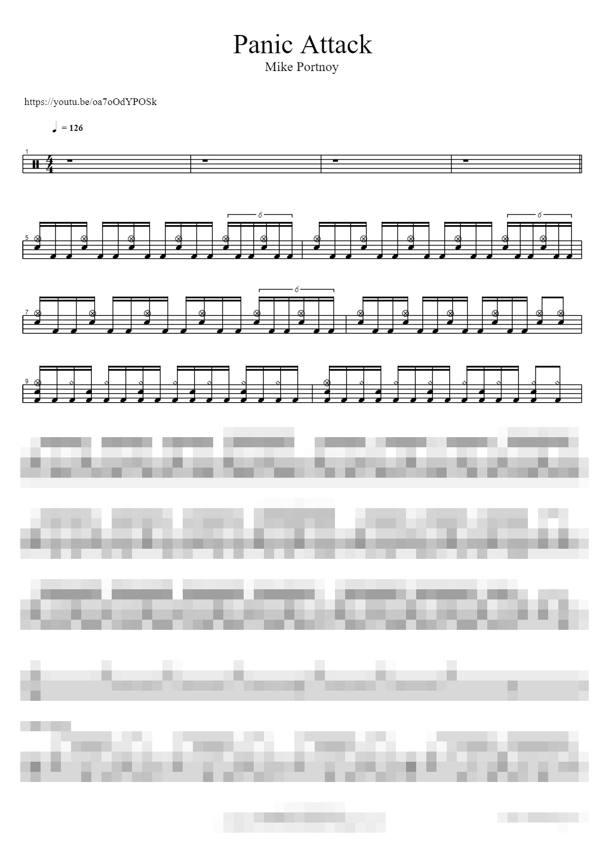 Panic Attack Sheet Music Preview