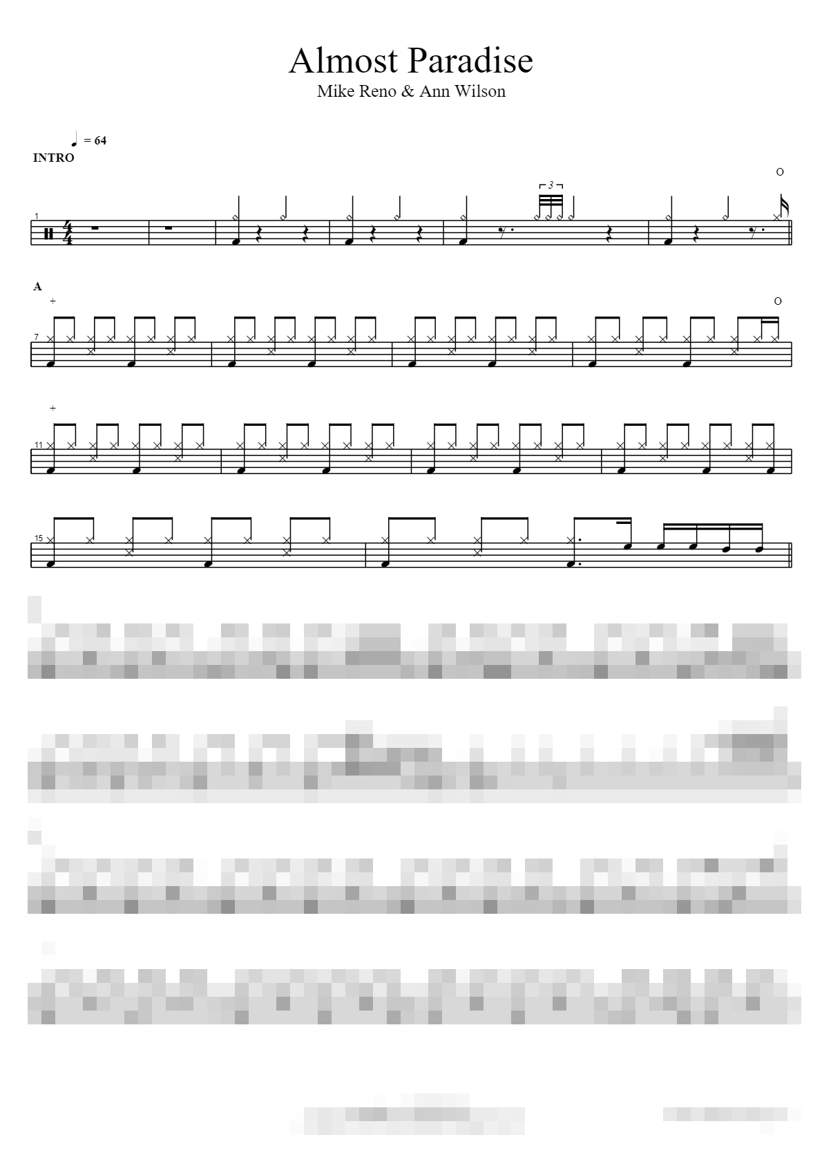 Almost Paradise Sheet Music Preview