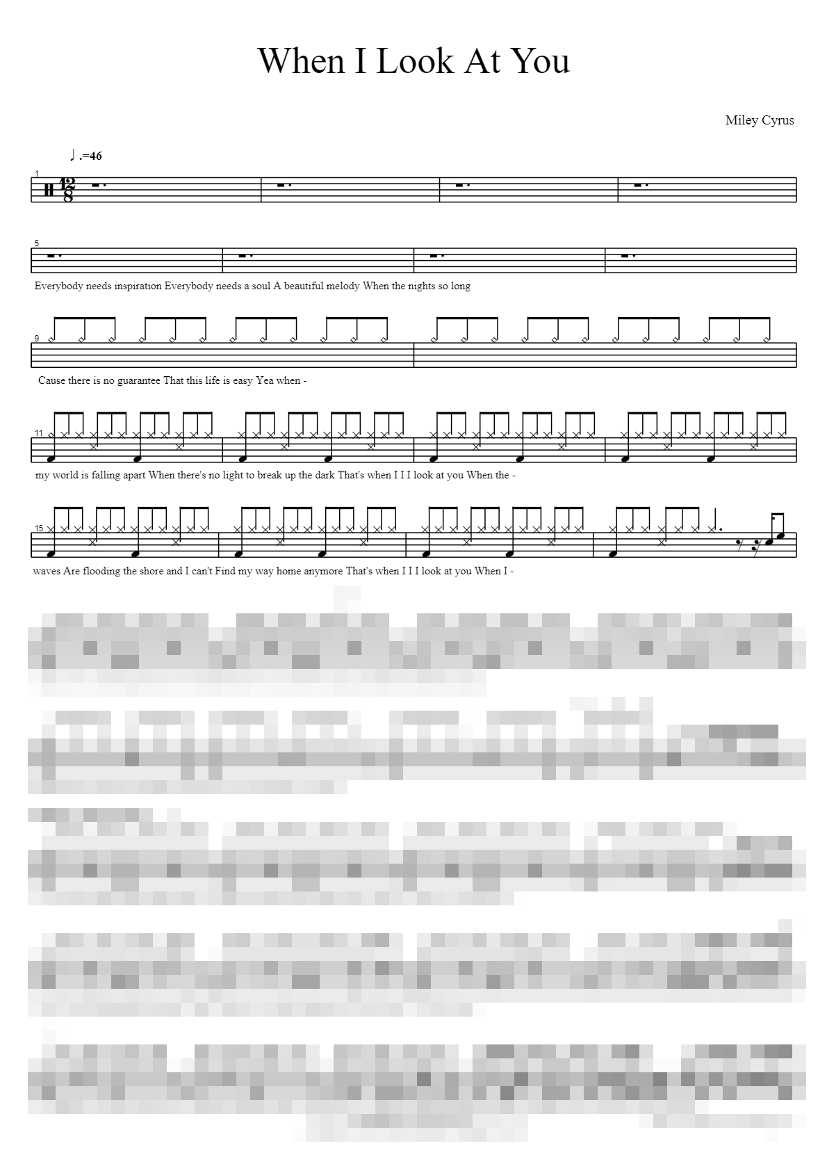 When I Look At You Sheet Music Preview
