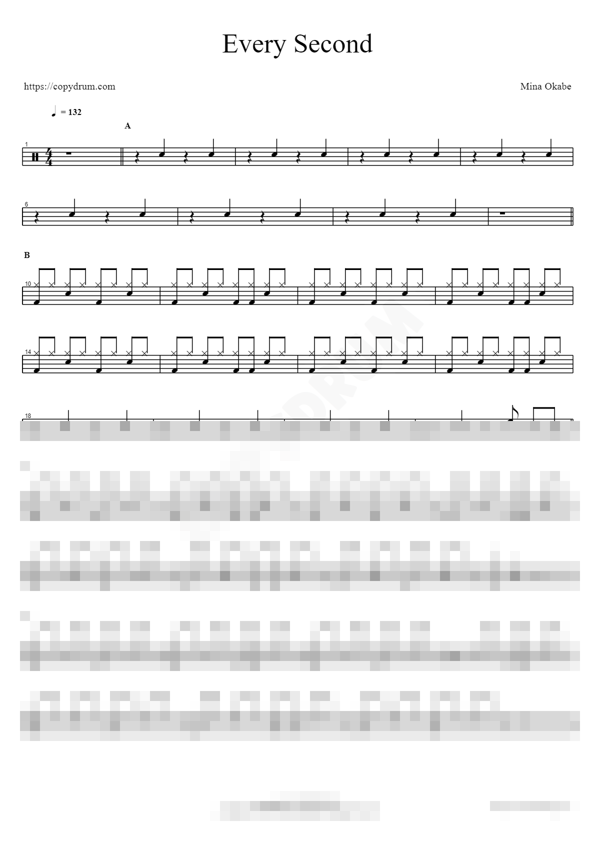 Every Second Sheet Music Preview