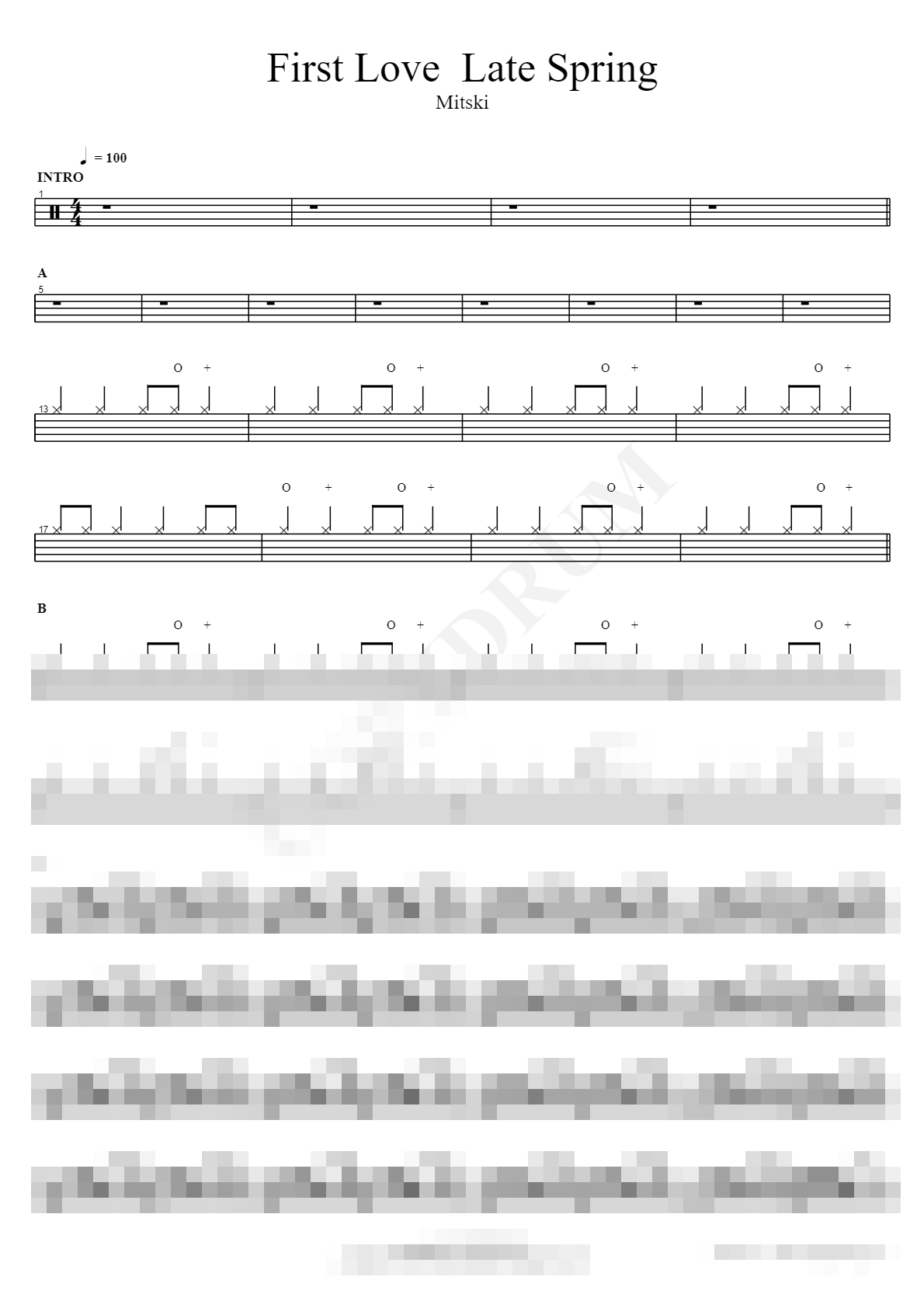 First Love Late Spring Sheet Music Preview