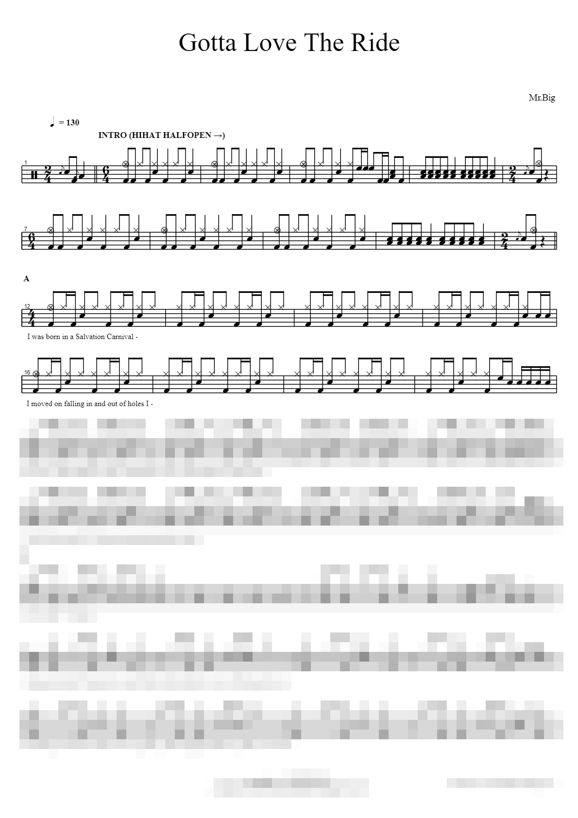 Gotta Love The Ride Sheet Music Preview