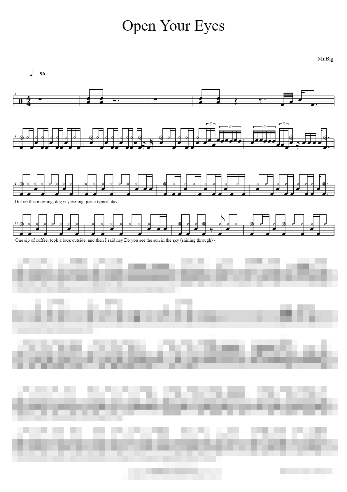 Open Your Eyes Sheet Music Preview