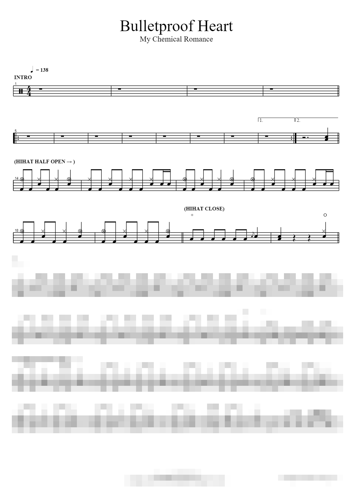Bulletproof Heart Sheet Music Preview