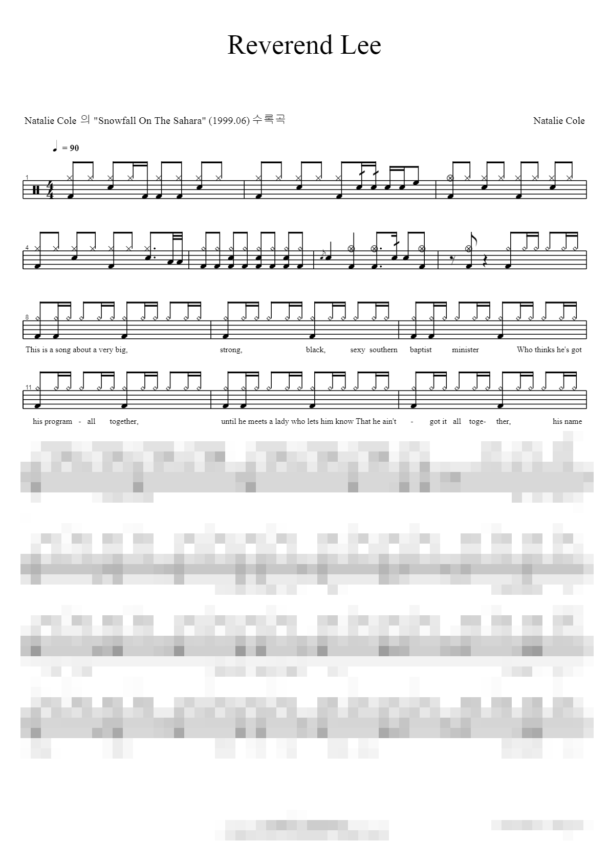 Reverend Lee Sheet Music Preview