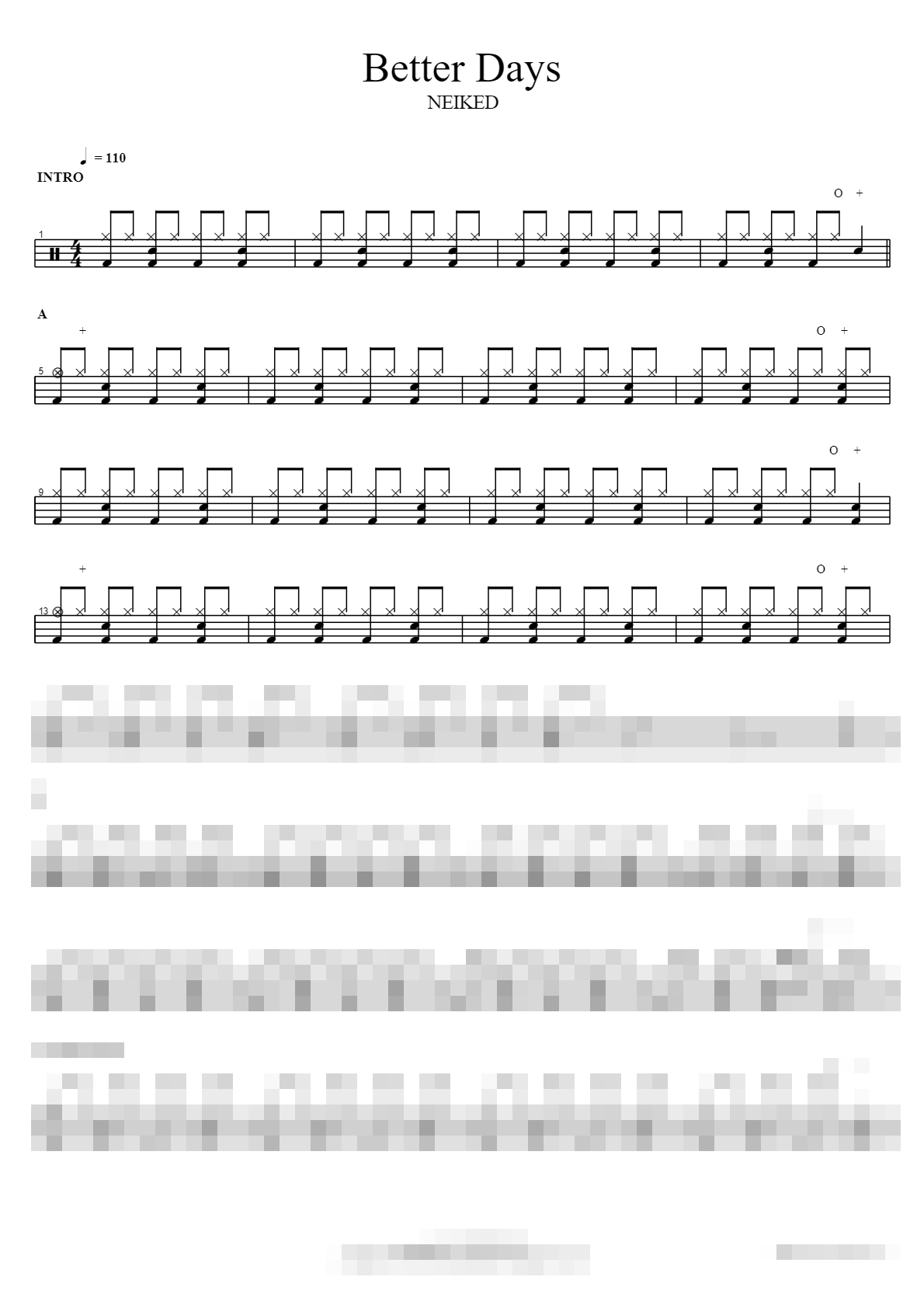 Better Days Sheet Music Preview