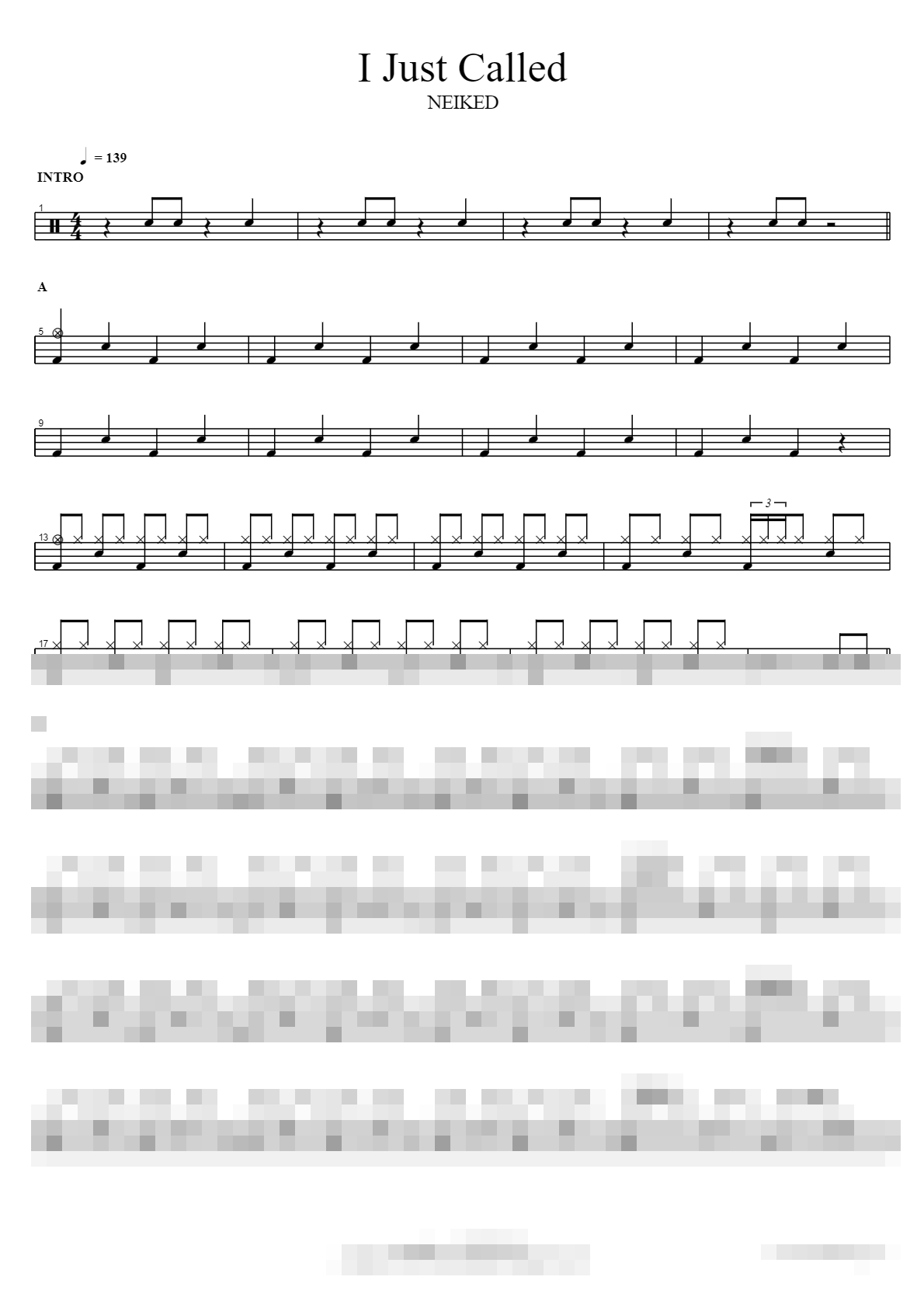 I Just Called Sheet Music Preview